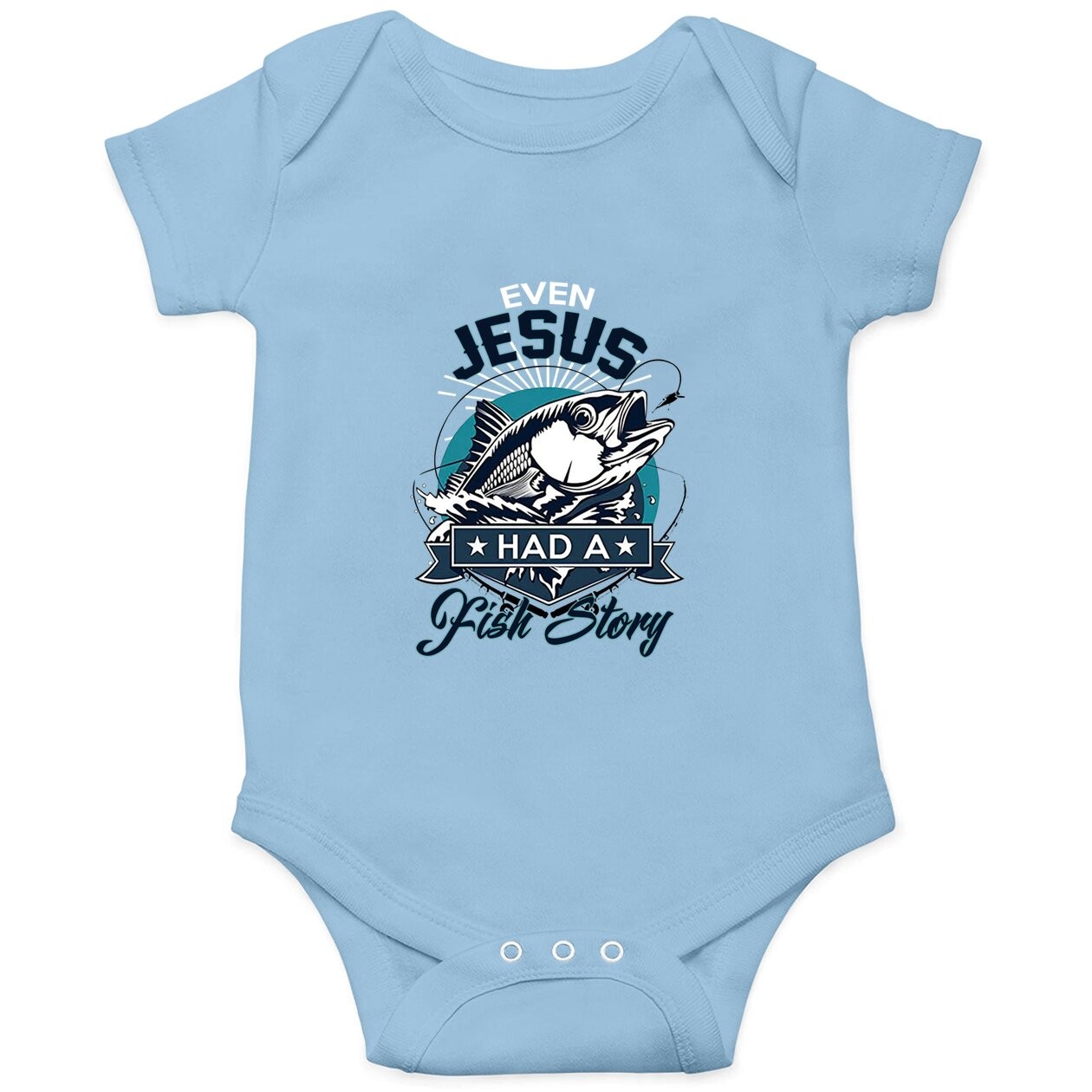 Ultrabasic Baby Bodysuit Even Jesus Had A Fish Story - Funny Fisherman Tee Baby Bodysuit