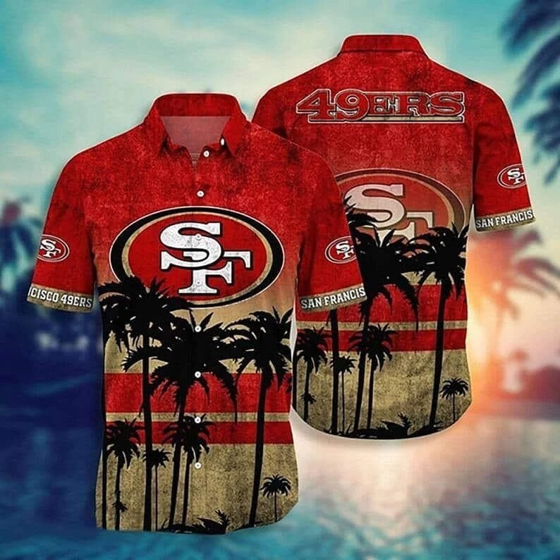 San Francisco Football Team 49erss Hawaiian Button Down Shirt