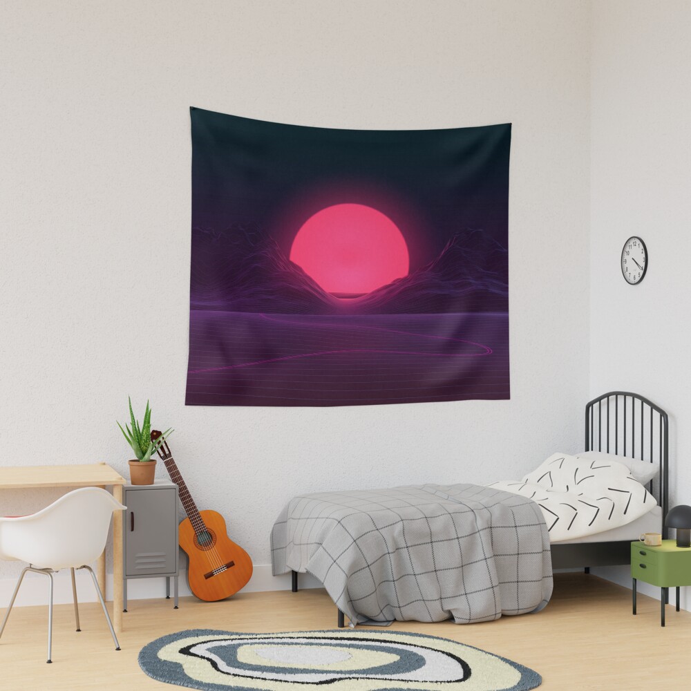 Neon Sunset Tapestry