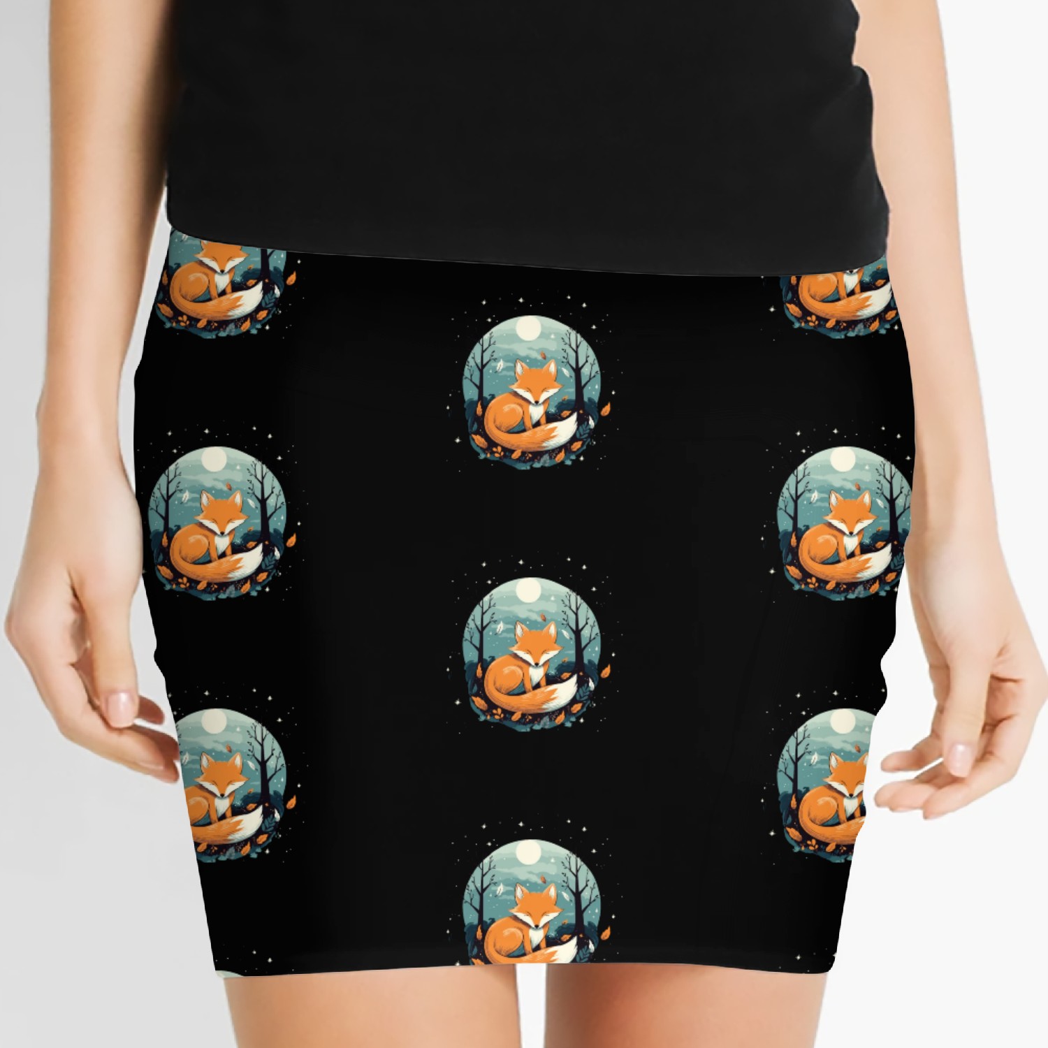 Sleeping Fox Sleepyhead Napping Sleep Fox Lover Women's Mini Skirts
