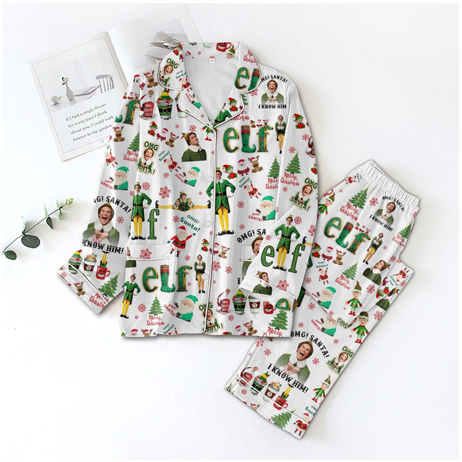 Elf Christmas Pajamas Set, Buddy Elf Xmas Family Pajamas, Movie Christmas Matching Pajamas, Holiday Gift