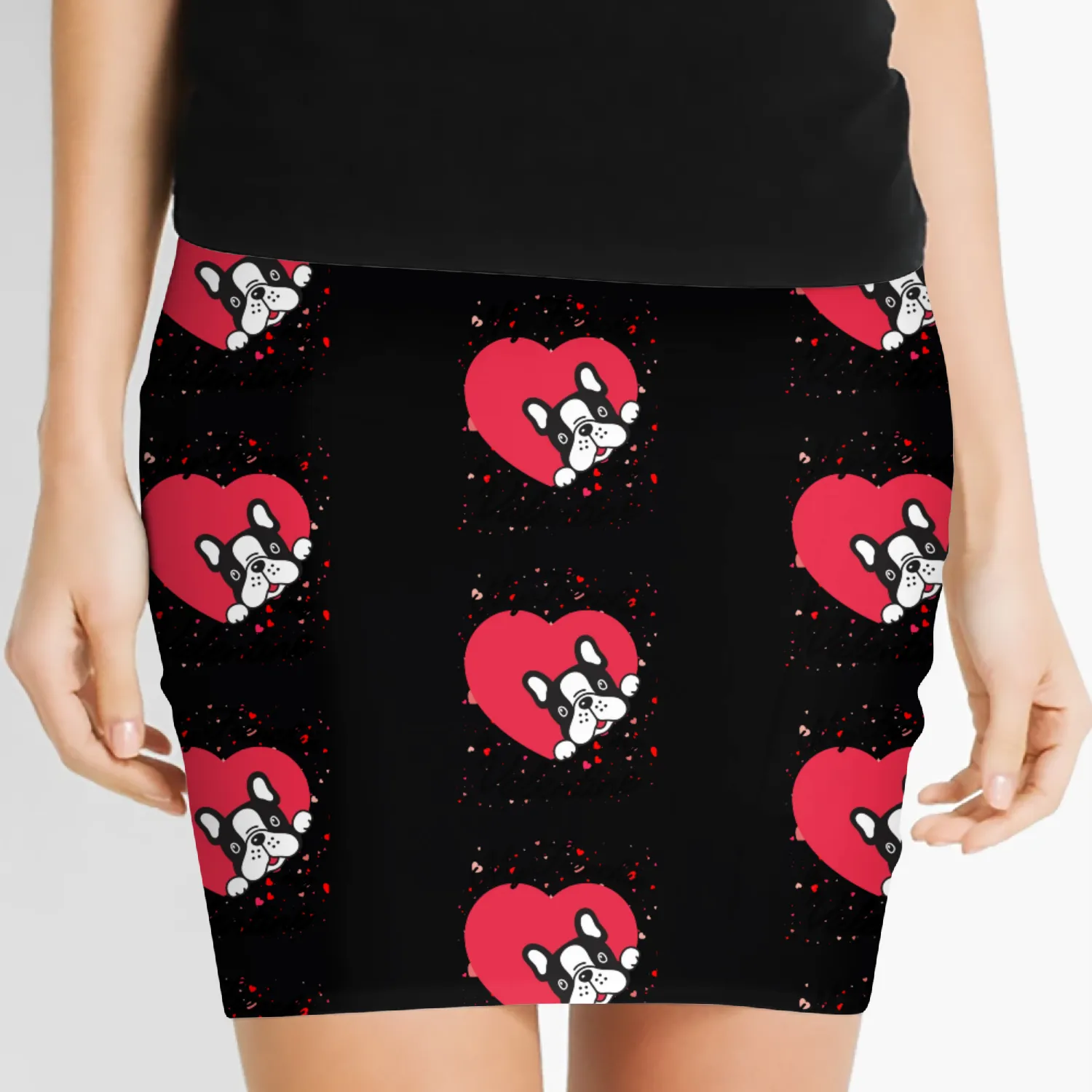 My French Bulldog Is My Valentine Women's Mini Skirts