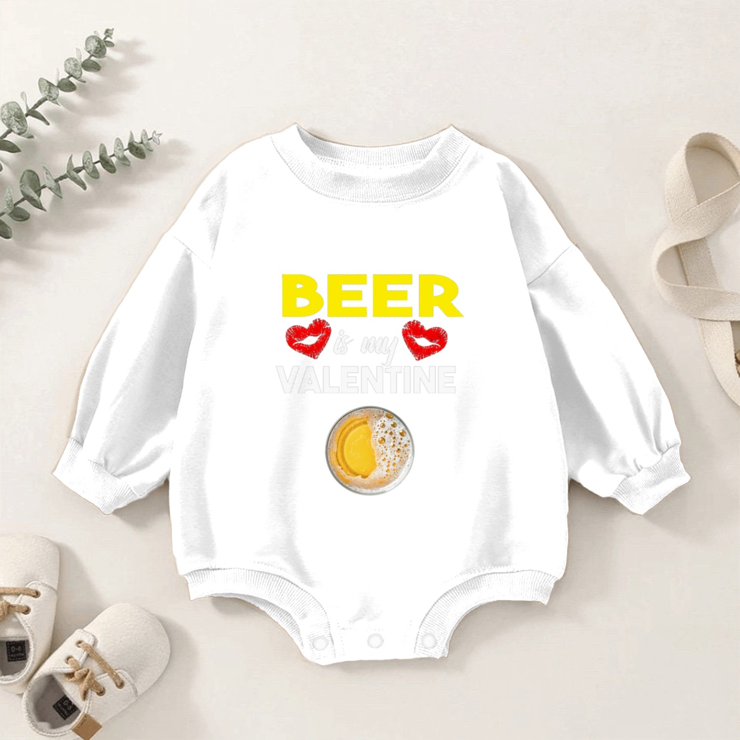 beer Is My valentine Baby Romper Sweatshirts