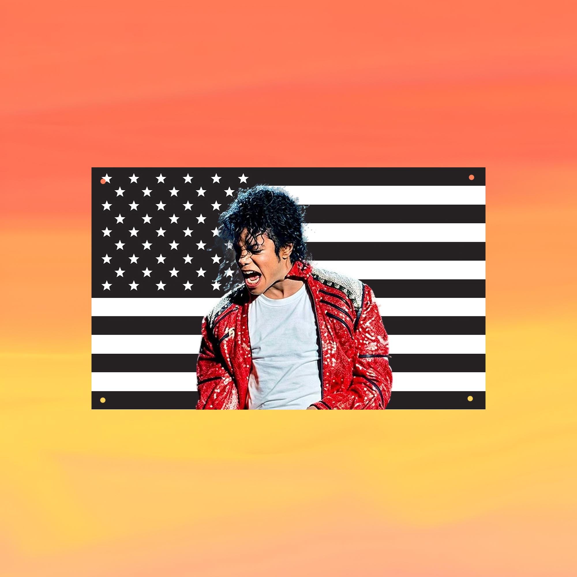 Michael Jackson Black US Wall Tapestry Flag, King of Pop Wall Art, Music Bedroom Decor, Fan Banner
