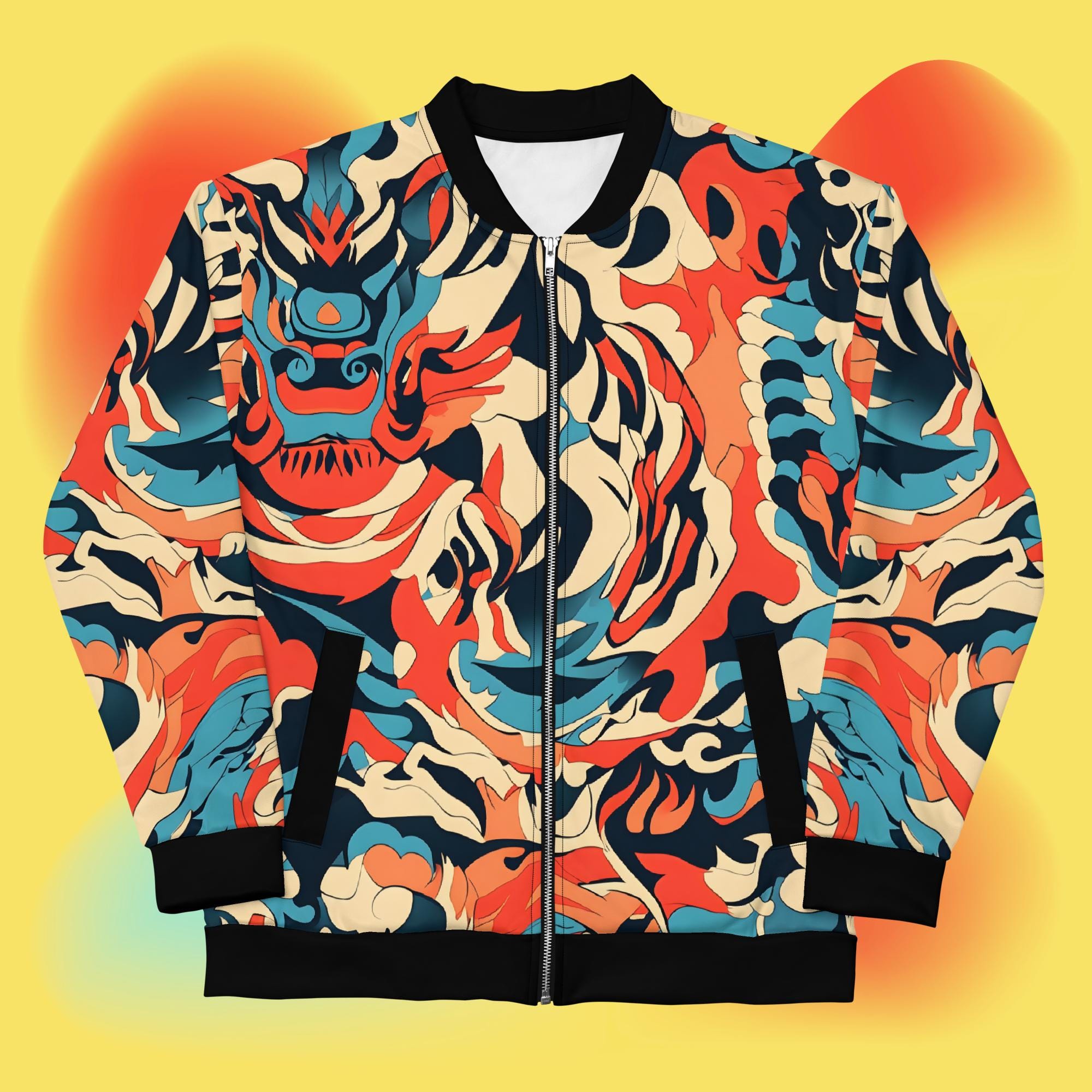 Unisex Fleece Bomber Jacket: Abstract Print, Street Style Outerwear