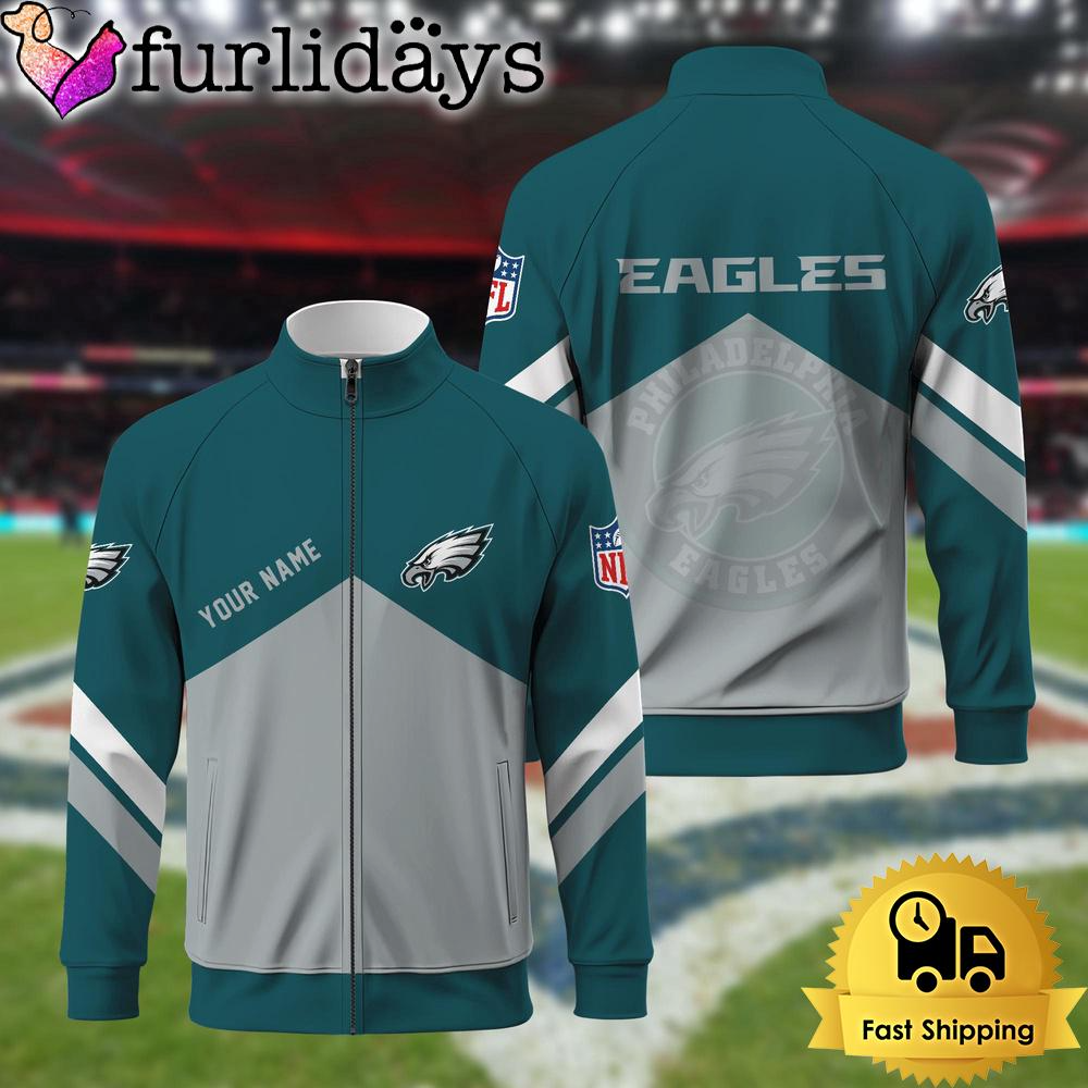 Philadelphia Eagless Logo Custom Standing Neck Zipper Jacket