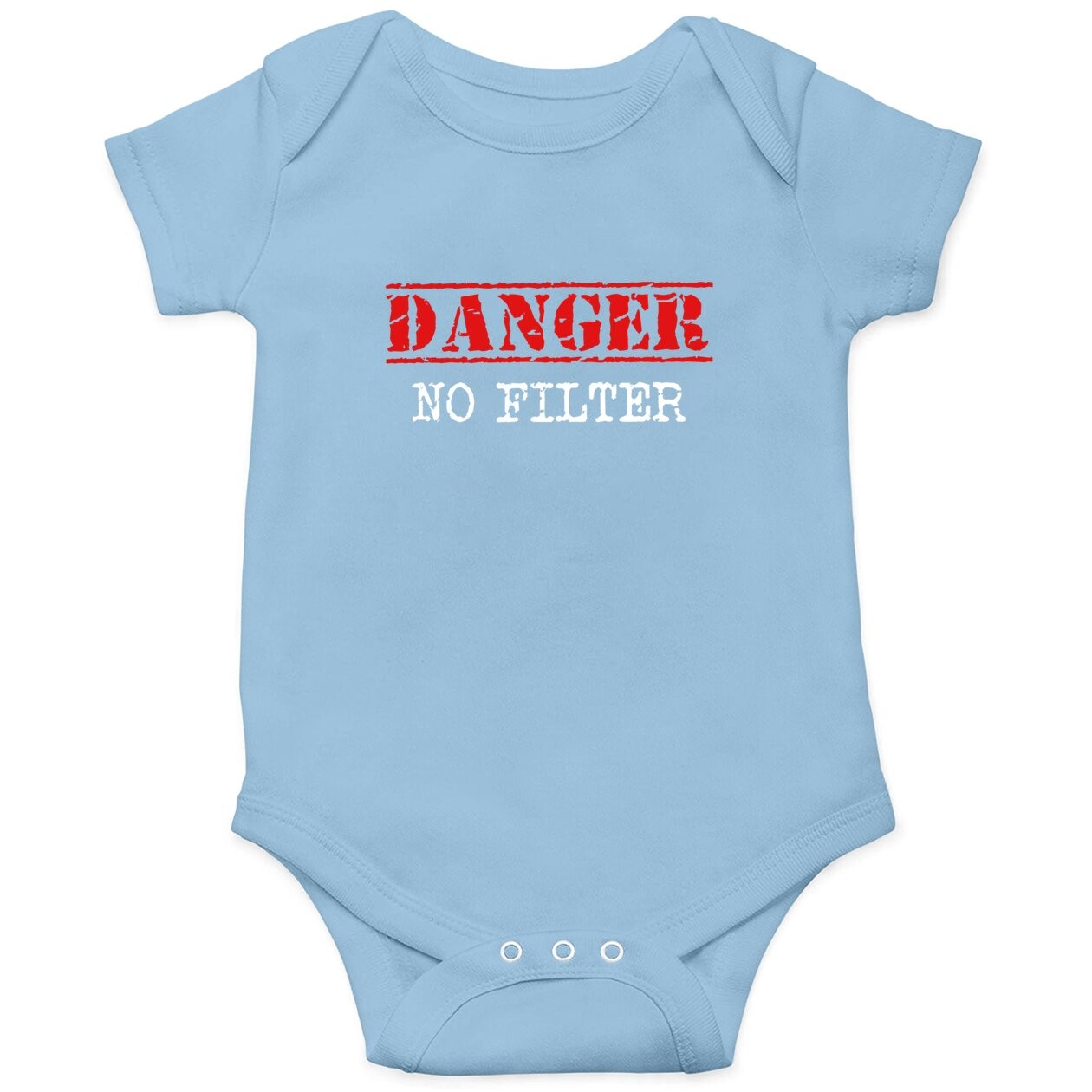 Danger No Filter Warning Sign Funny Baby Bodysuit