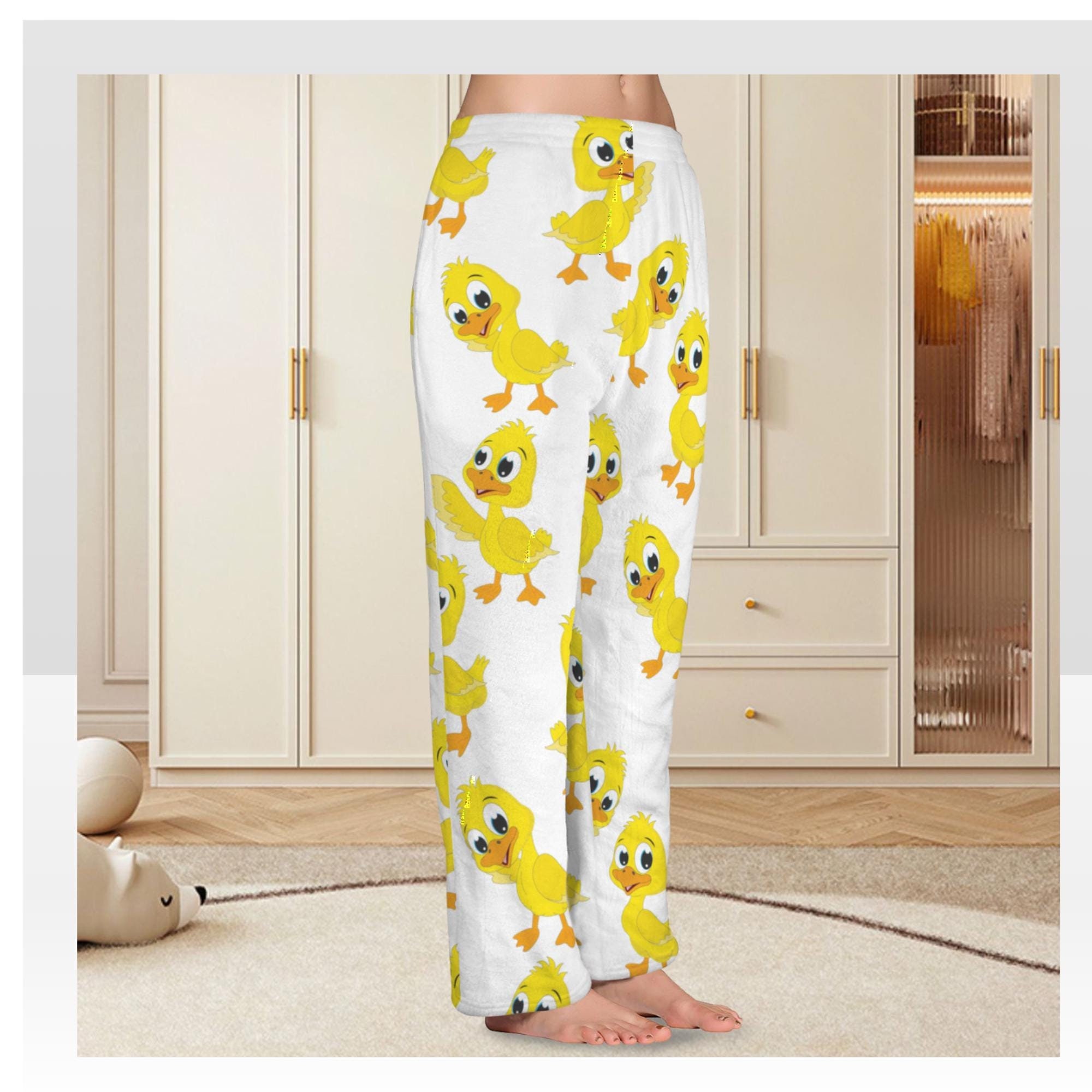 Flannel pajama pants, Women's lounge pants, cute duck pajamas bottoms, winter lounge wear for her, farm girl pjs