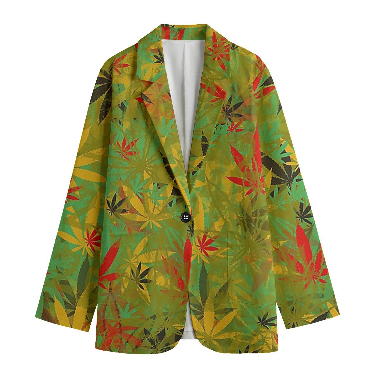 Women's Leisure Blazer, marijuana Blazer, cannabis Blazer, weed Blazer, leaves Blazer, marijuana, cannabis, weed, leaves, rasta, Jamaica