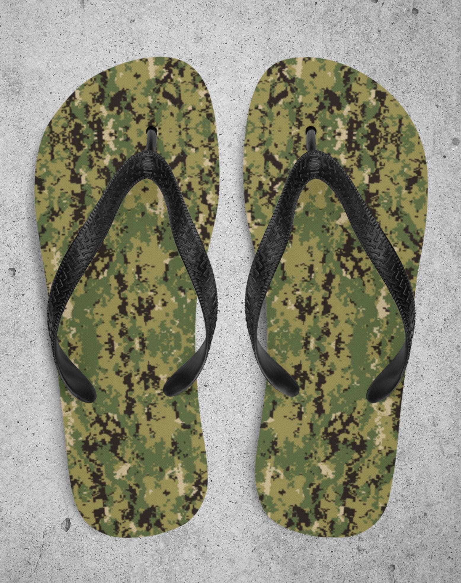Summer Flip-Flops | Pool Flip Flops | Beach Flip Flops | Summer Sandals | Beach Sandals | Beach Apparel | Navy Camouflage | Unisex Sandals