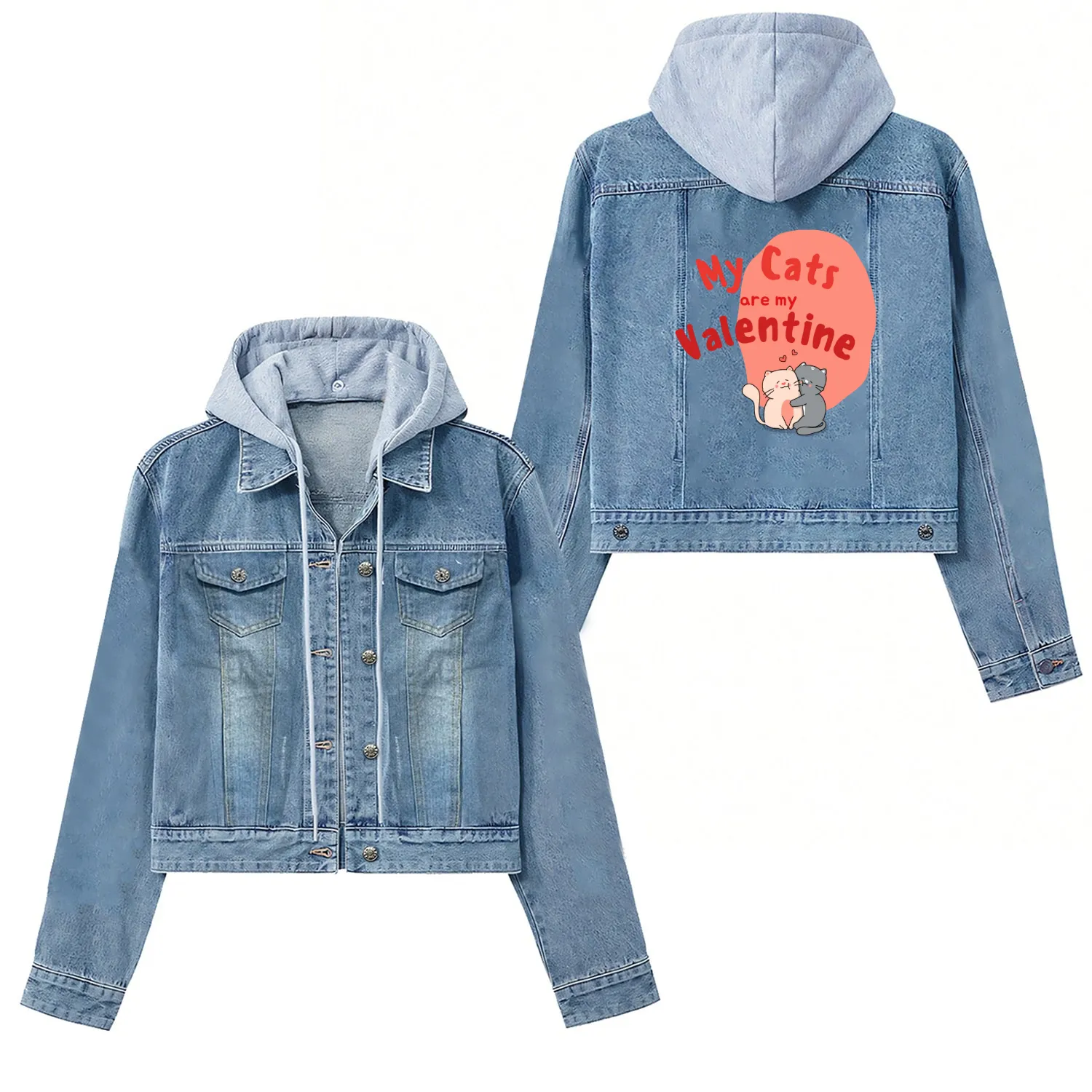 My Cats Are My Valentine Women's Denim Jackets