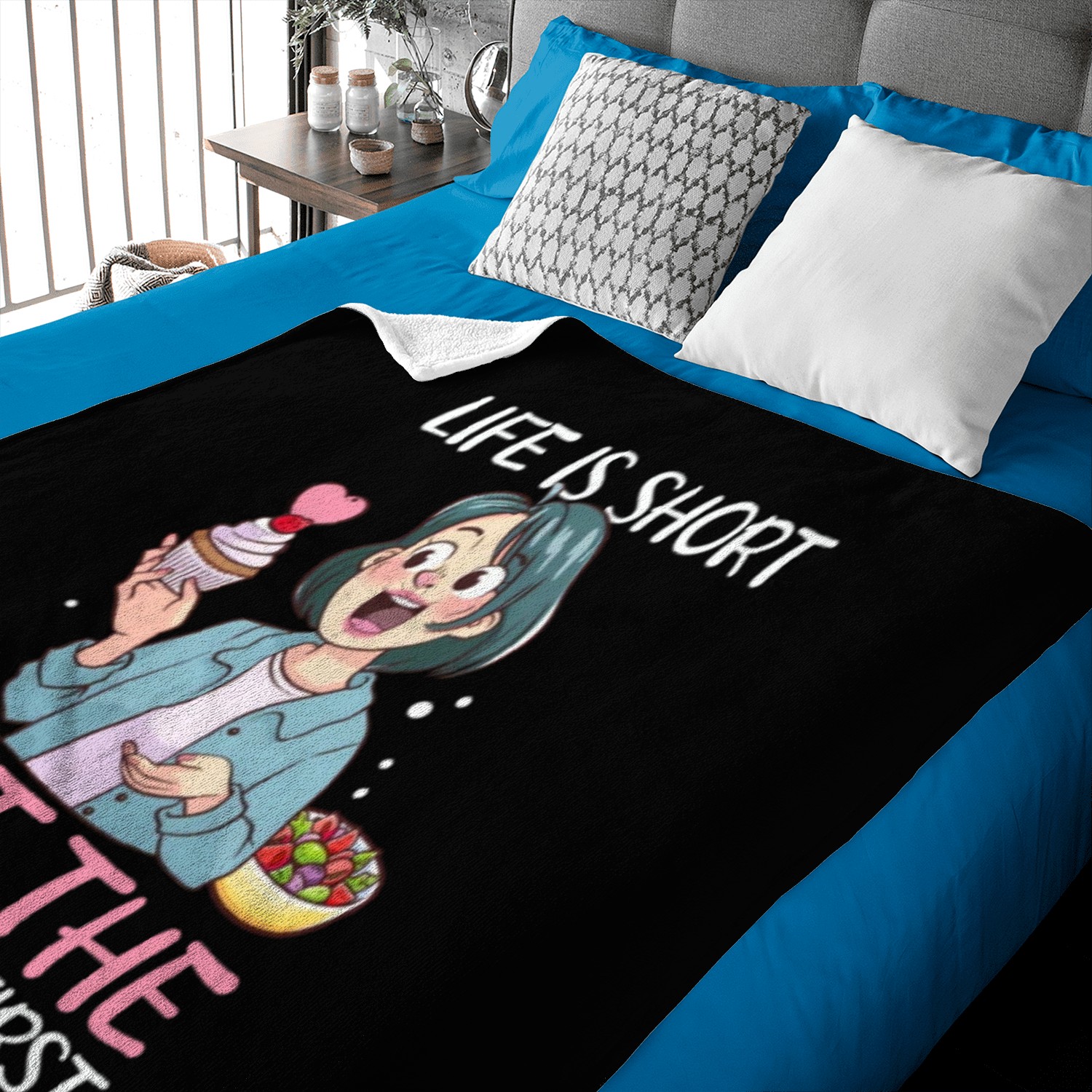 Cupcake Lover Life is Short, Eat the Cupcake First Baby Blankets