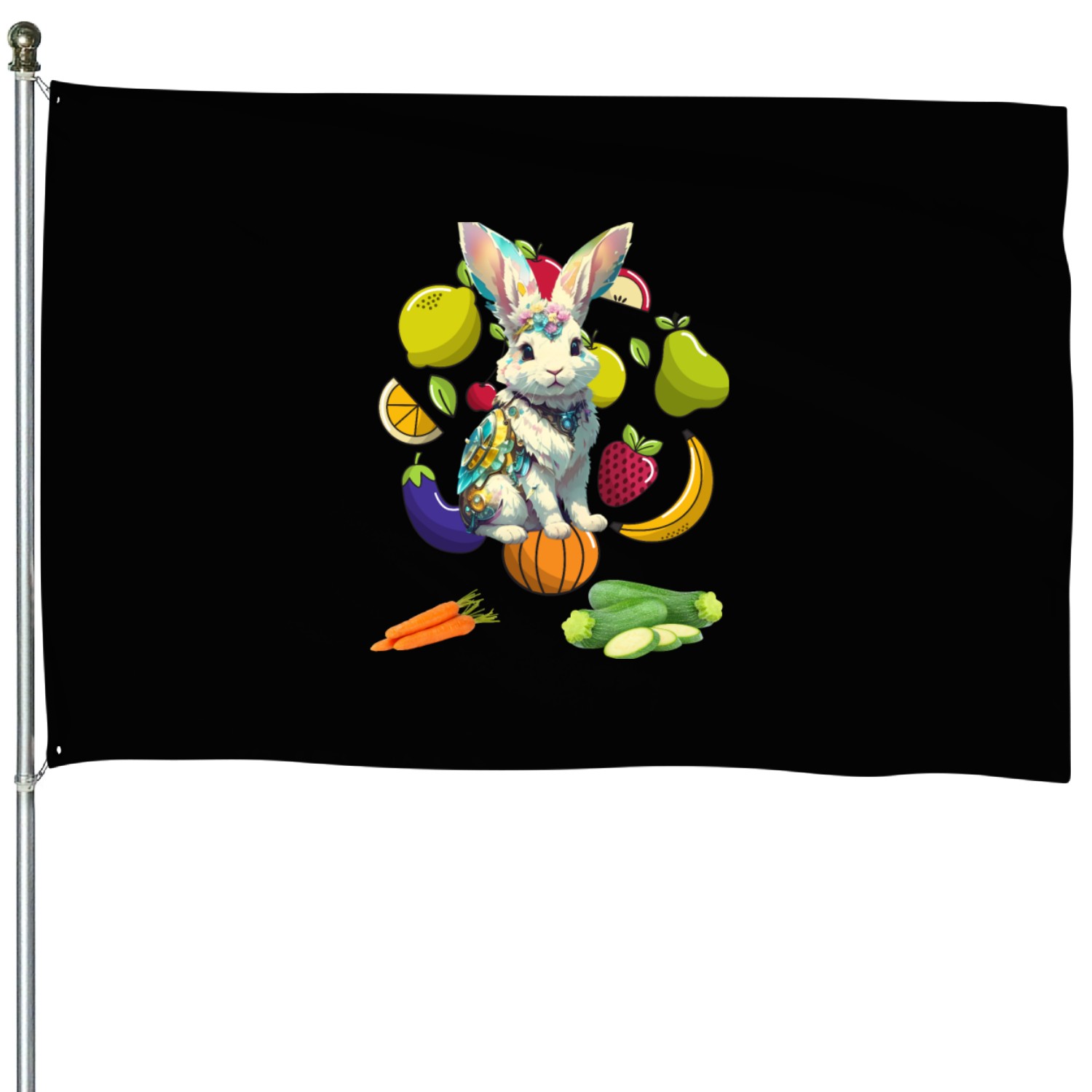 vegetarian rabbit House Flags