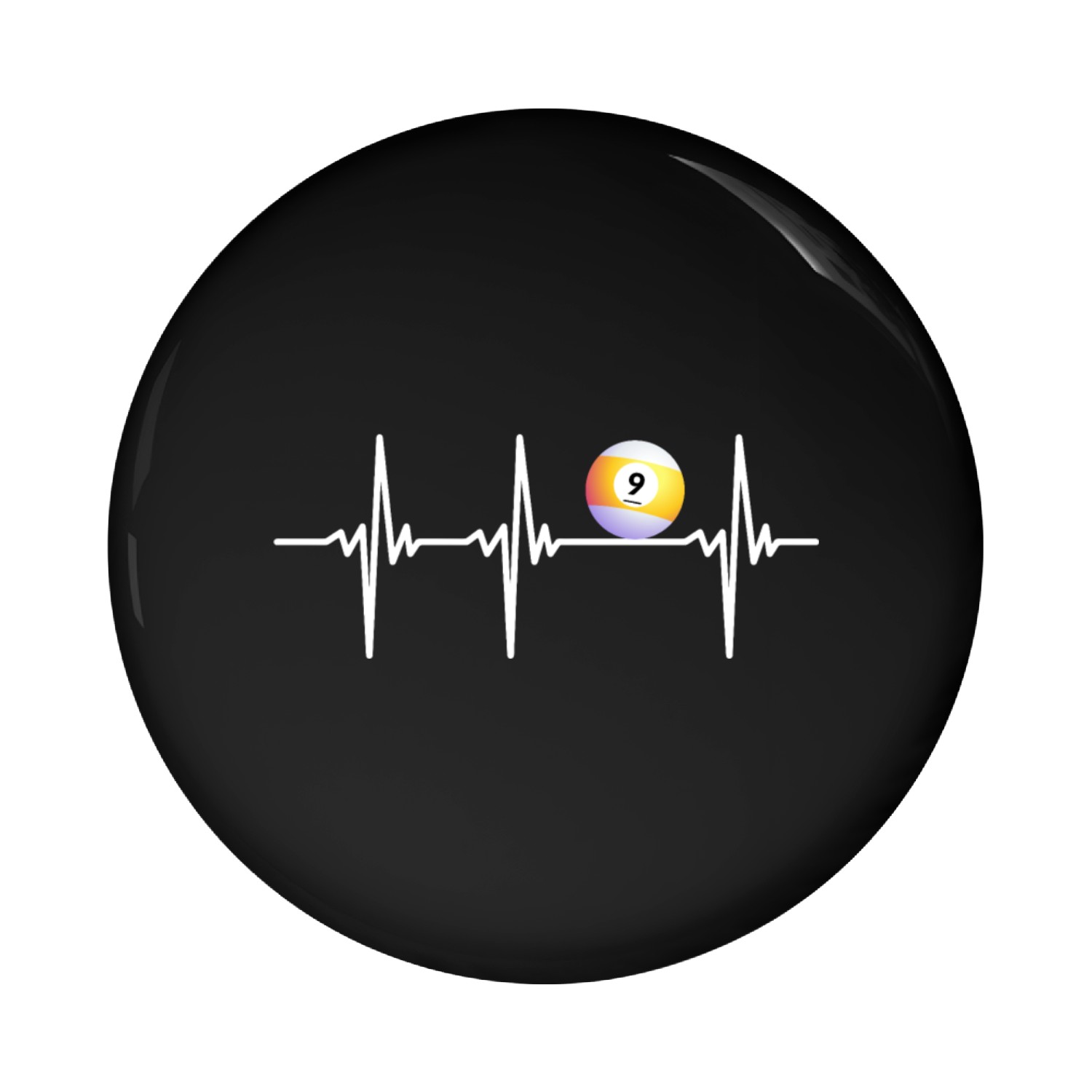 Billiard Heartline Number 9 Billiards Heartbeat Pin Buttons