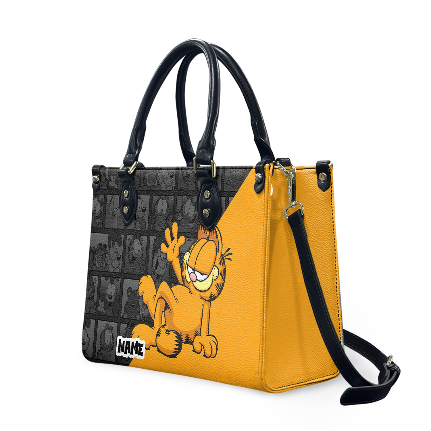 Personalized Garfield Leather Handbag, Garfield Women's Leather Bag Gift