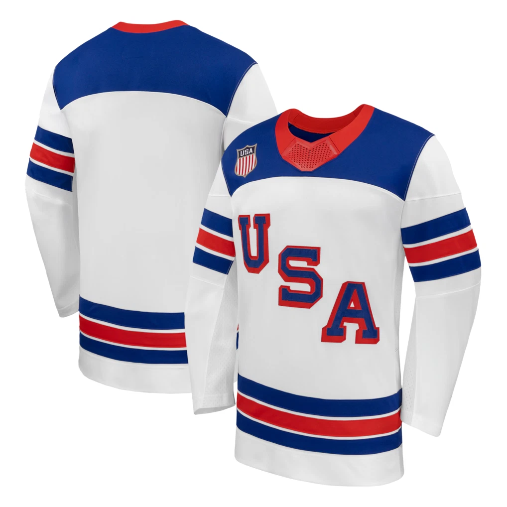 Men's Blank White 2026 Away Replica All Hockey Jersey