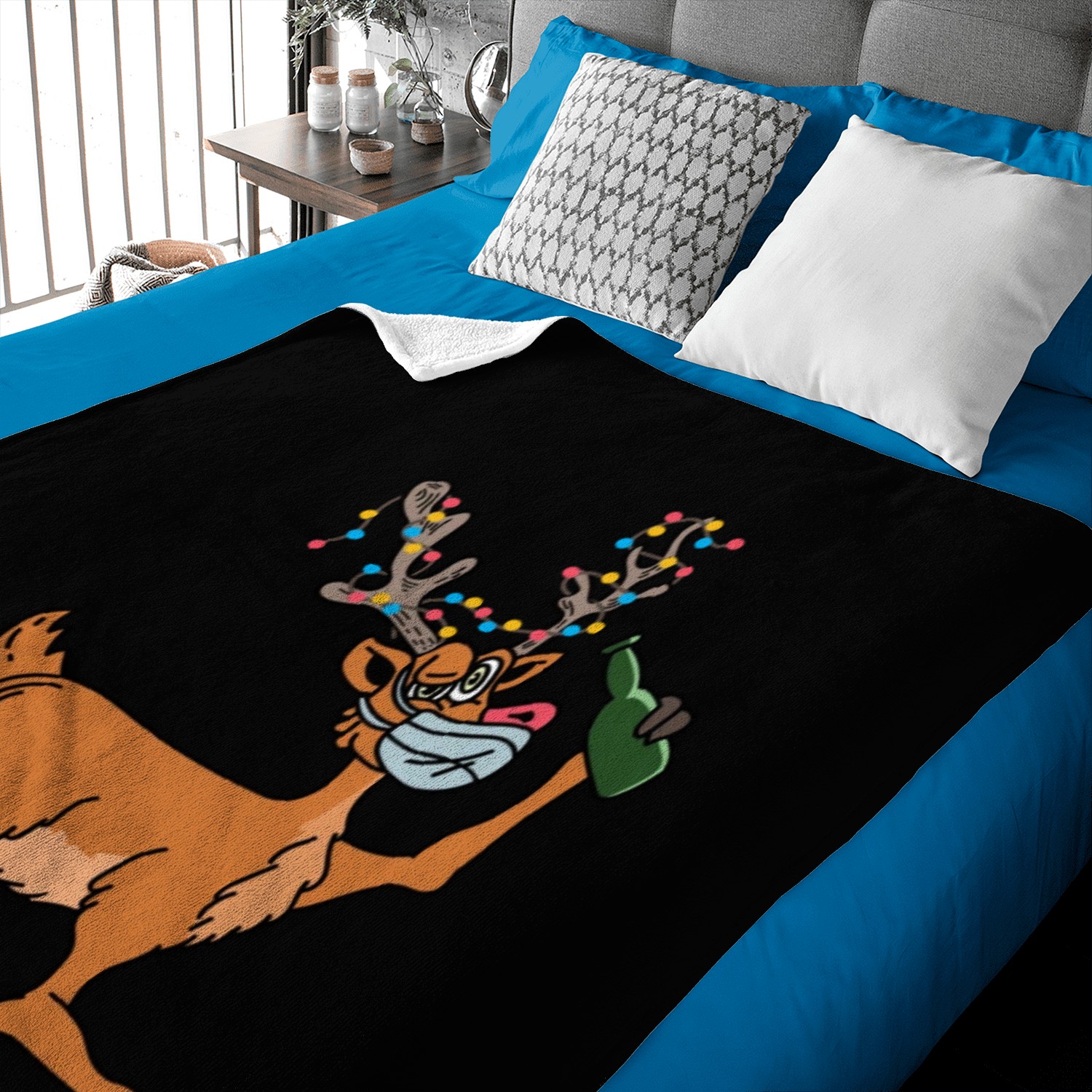 Drunk Reindeer Party-goer Gift Baby Blankets