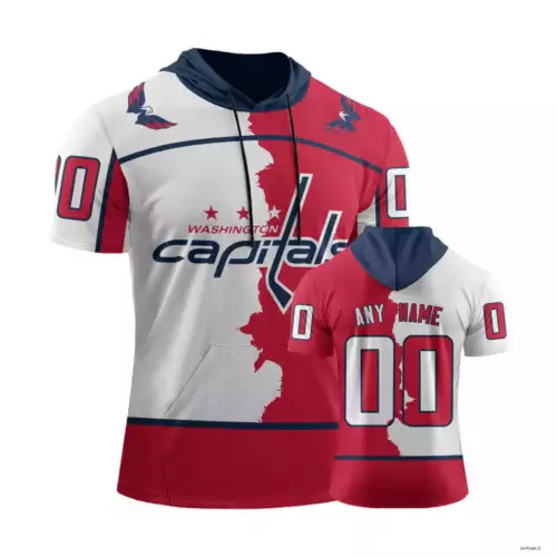 Washington Capitals Personalize Short Sleeve Hoodie