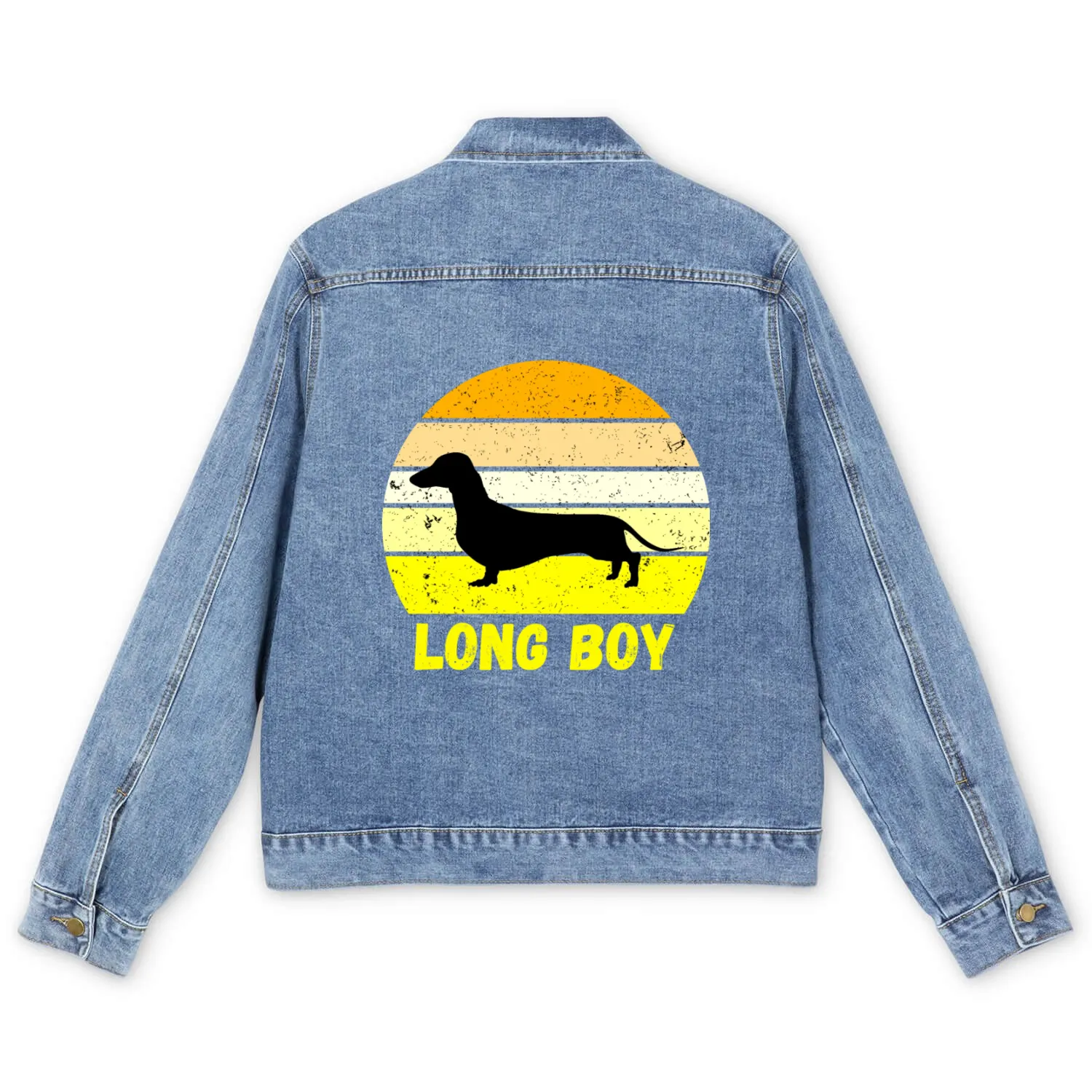 Dachshund Long Boy Men's Denim Jackets
