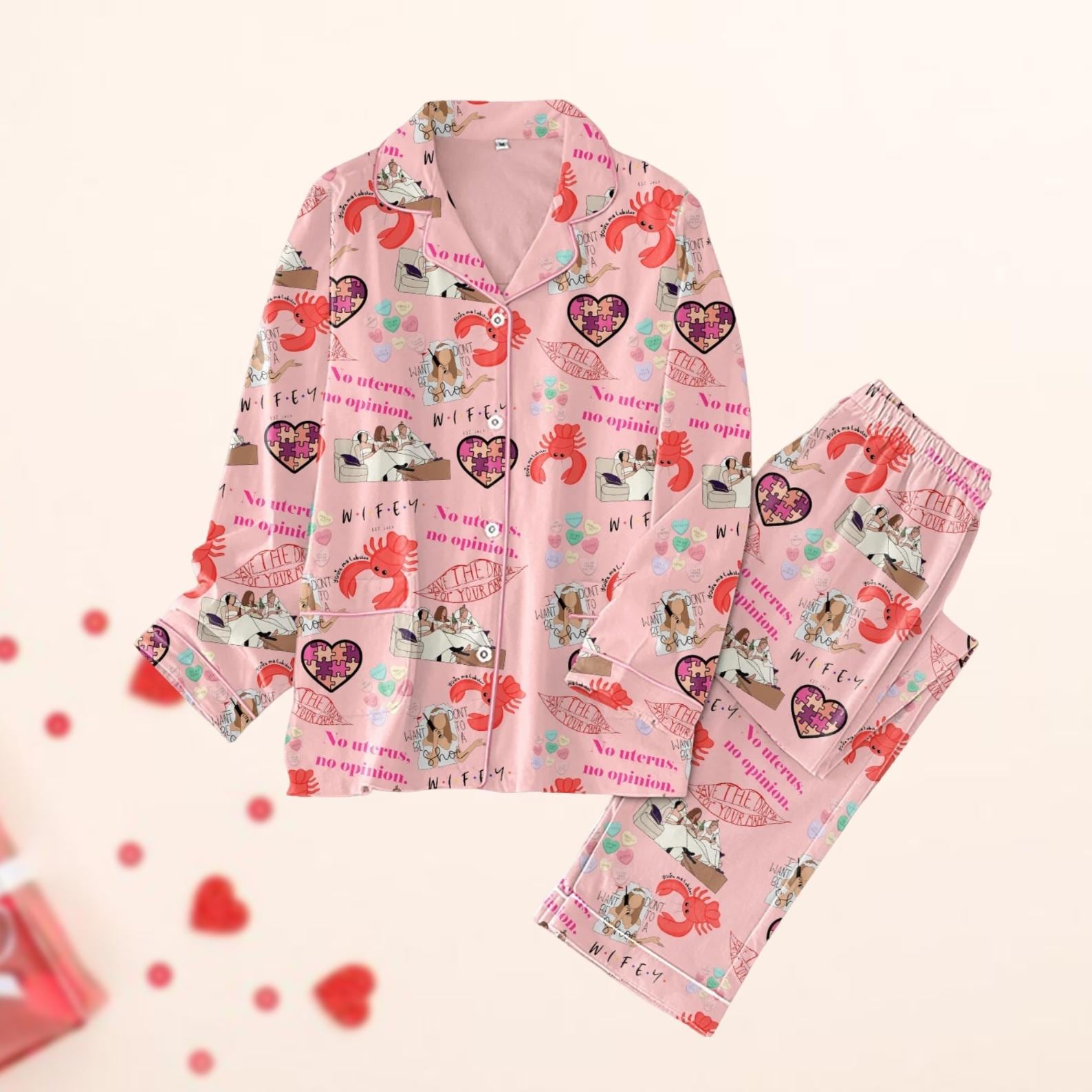 Friends Valentine Day Pajamas Set, Funny TV Show Holiday Pajamas Set