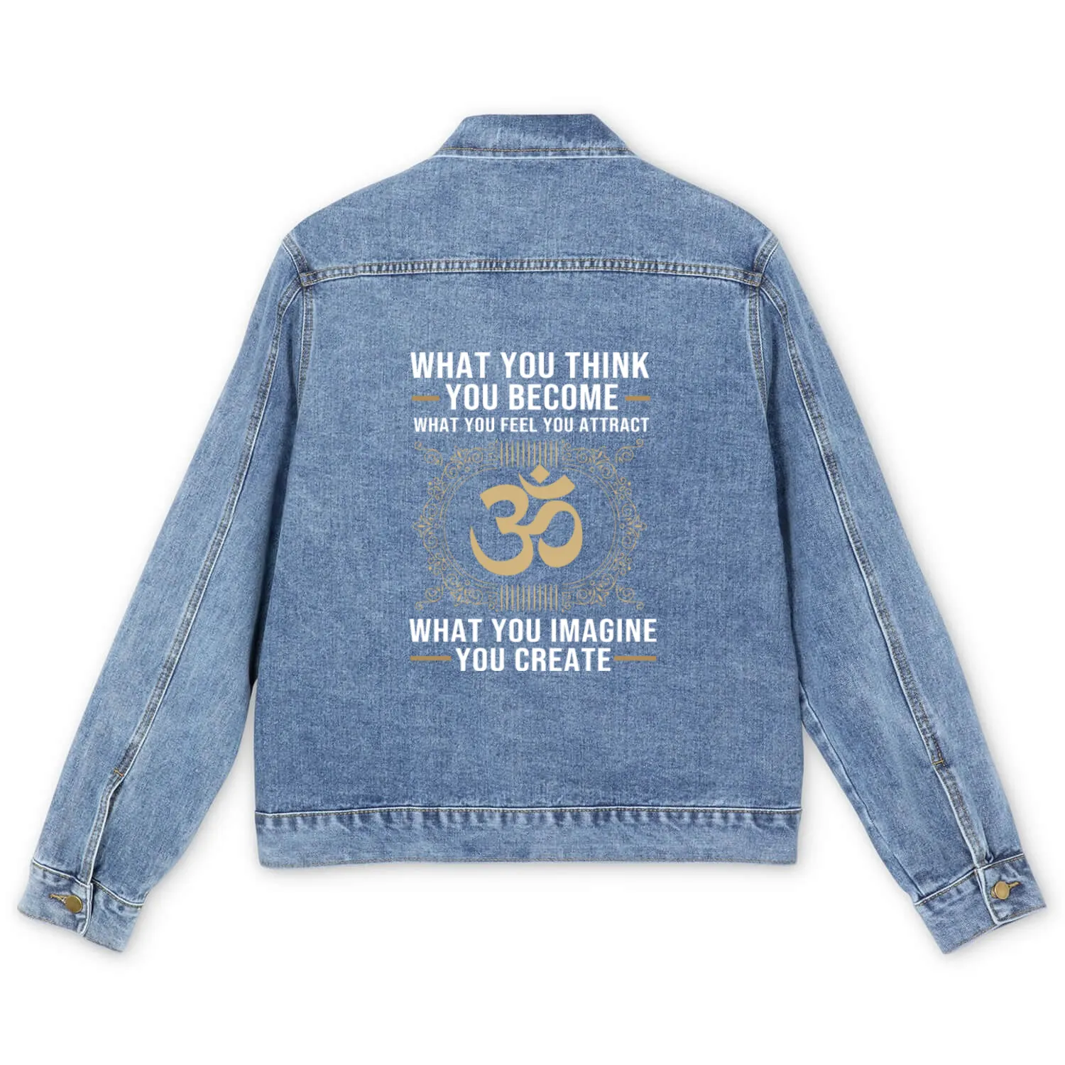 Zen Meditation Om Symbol What You Think You Become Men's Denim Jackets