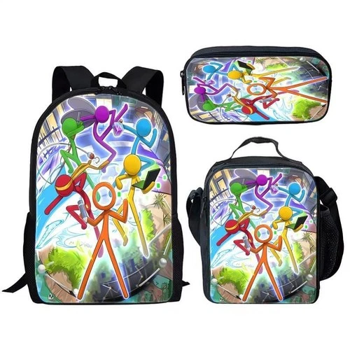 Alan Becker School Backpack Set with Insulated Lunch Bag and Pencil Case