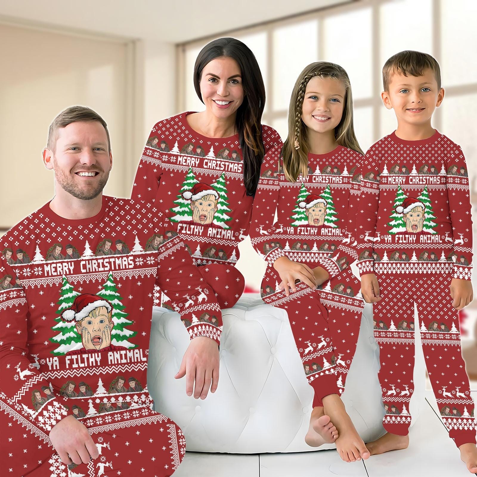 Home Alone Family Pajamas Set, Kevin Home Alone Matching Pajamas, Christmas Movie Tee, Harry And Marv Holiday Pjs, Gift For Dad Mom