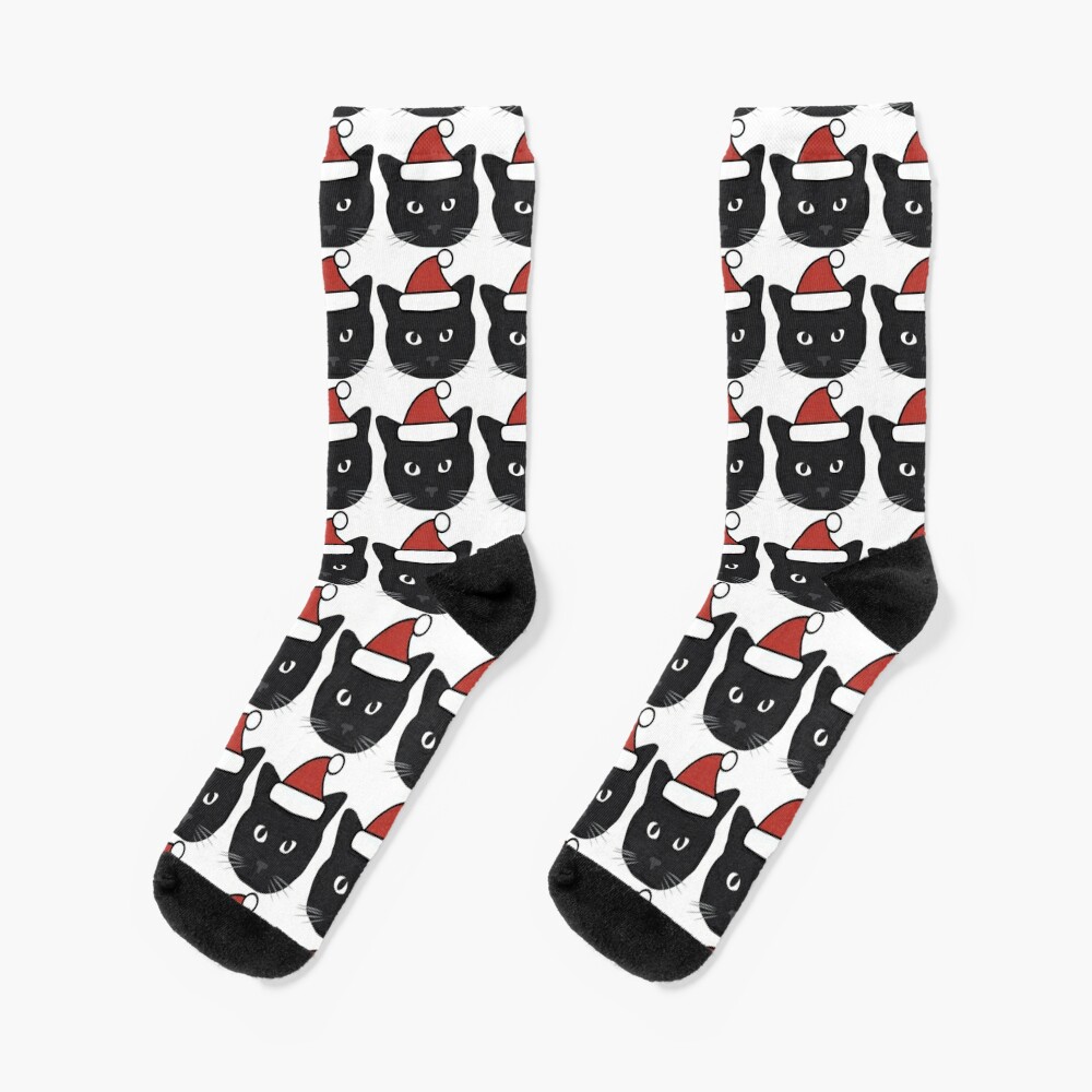Christmas black cat Socks