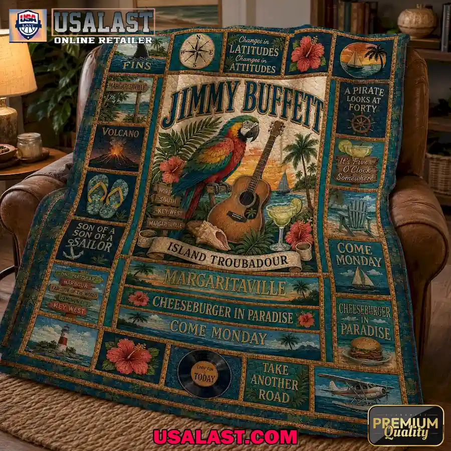 Jimmy Buffett Island Troubadour Quilt Blanket