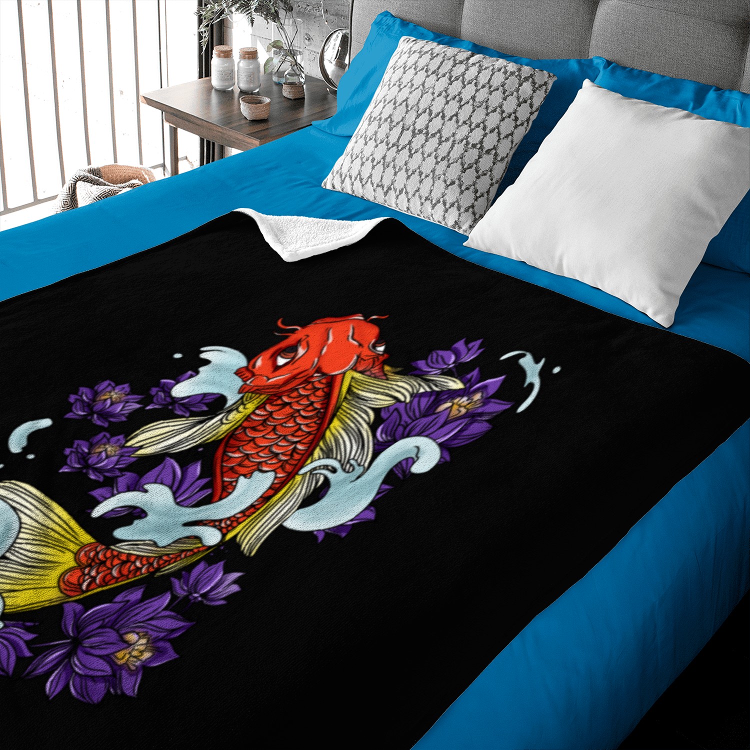 Koi Fish Cool Japanese Tattoo Japan Carp Gift Idea Baby Blankets