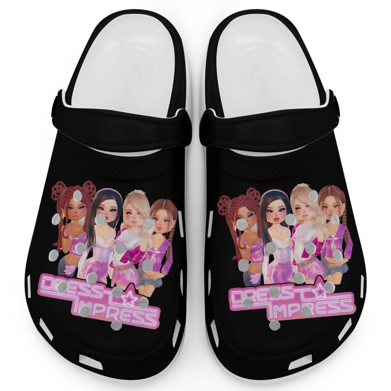 Roblox | Dress To Impress Girl Youth Clogs Birthday Party Gift | DTI Gamer Girl Matching