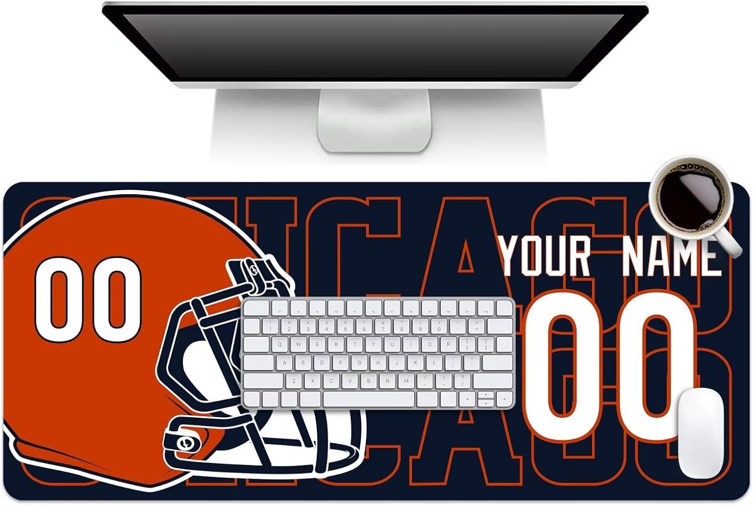 Custom Chicago Bears Mouse Pad, Desk Pad for Men Women Youth Gifts