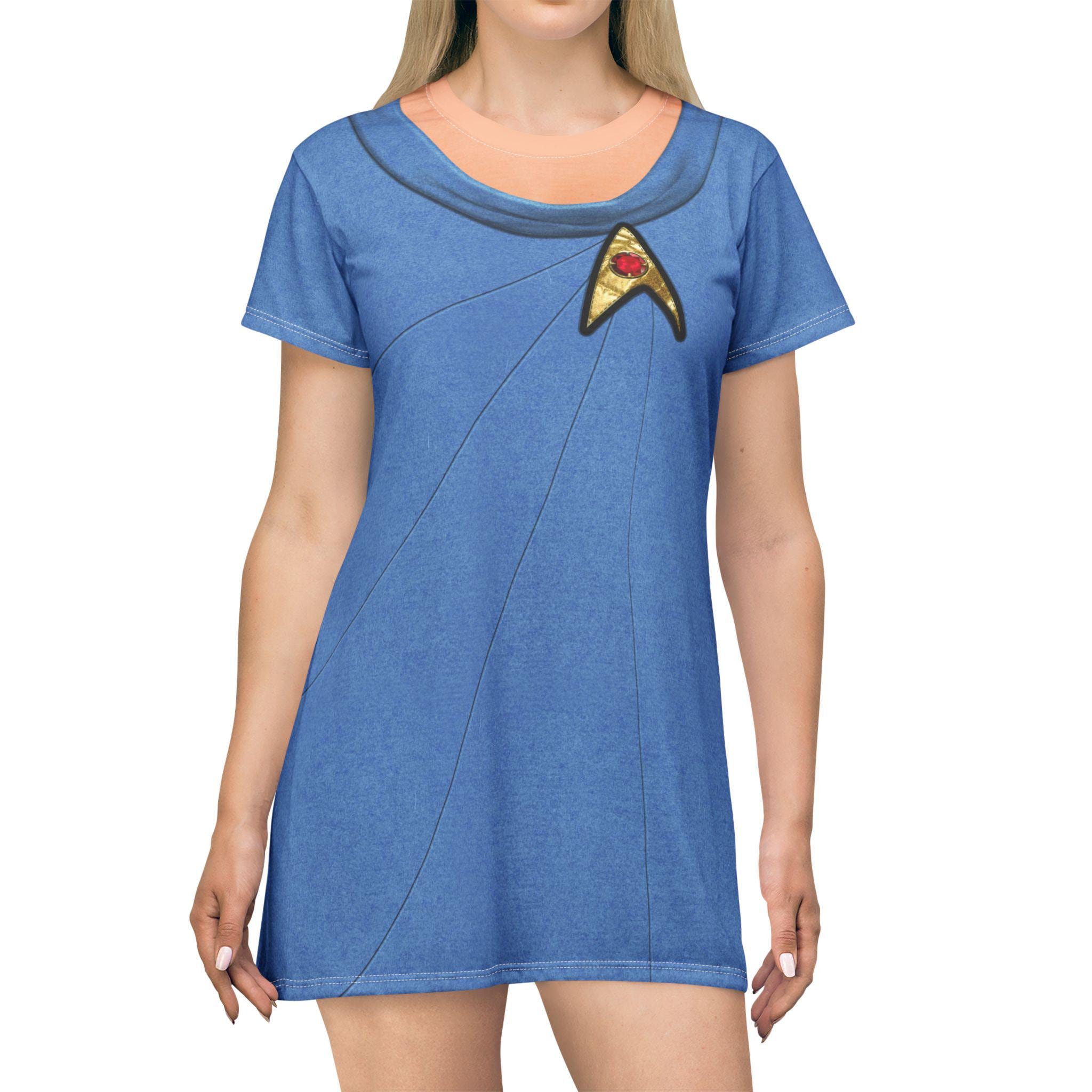 Starfleet Officer Blue Short Sleeve Dress, Federation Cosplay, Starships Apparel