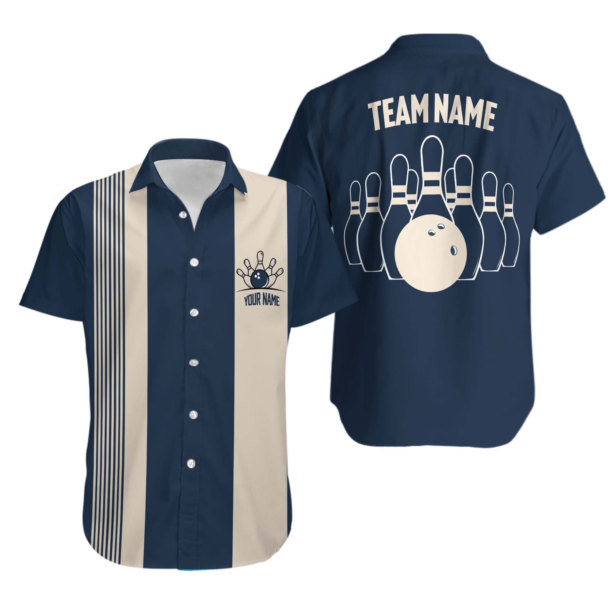 Personalized Retro Bowling Hawaiian Shirt for Men Women Kid, Custom Name Bowling Shirt, Youth Bowling Shirt, Vintage Bowling Team Name Gift