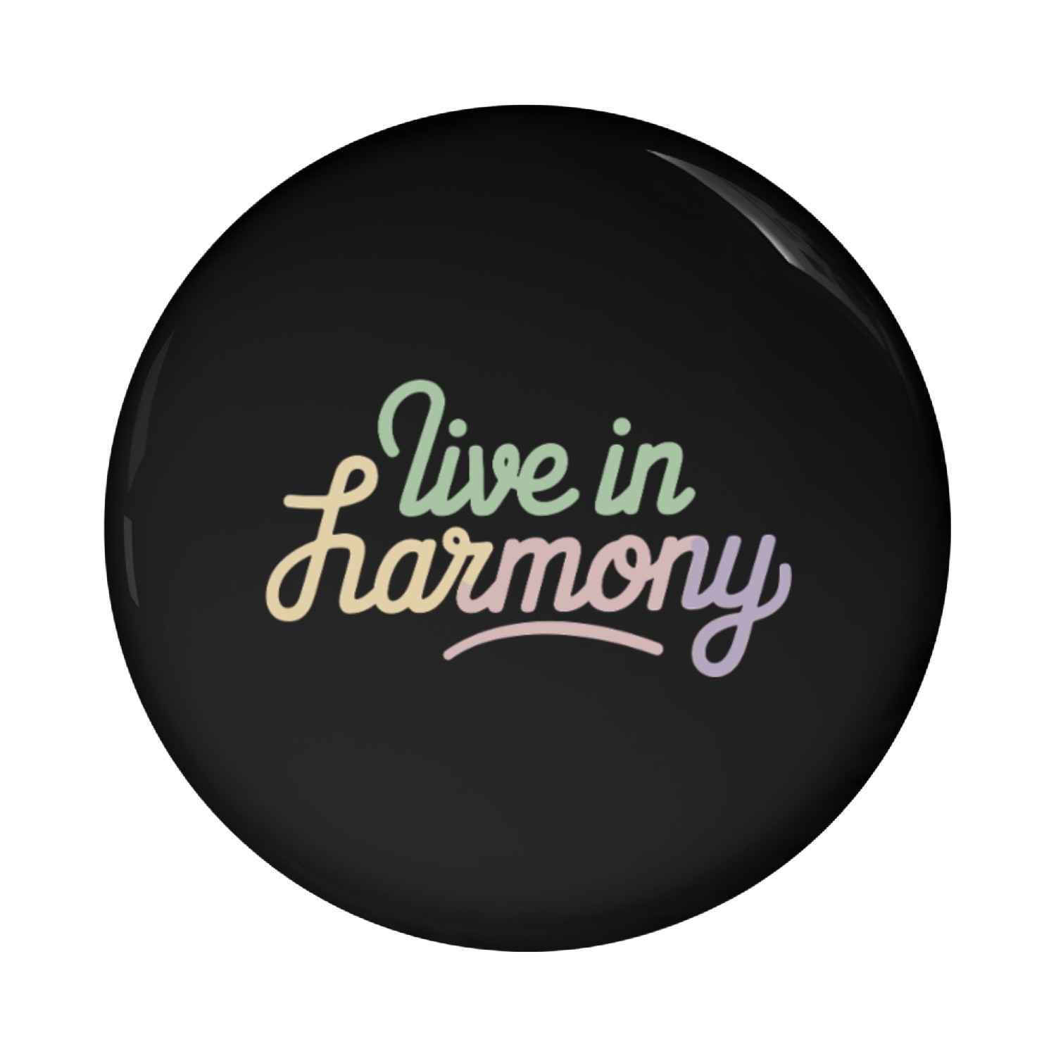 Live In Harmony Inspiring Spirituality Quote Pin Buttons