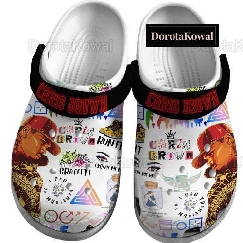 Chris Brown Adult Shoes, Chris Brown 2024 Tour Shoes, Chris Brown Sandals, Music Summer Shoes, Chris Brown Fan Gift, Casual Shoes