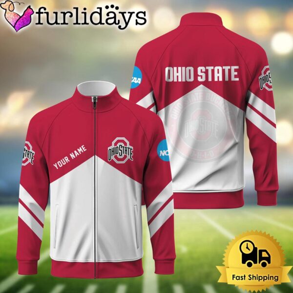 NCAA Ohio State Buckeyes Logo Custom Standing Neck Zipper Jacket