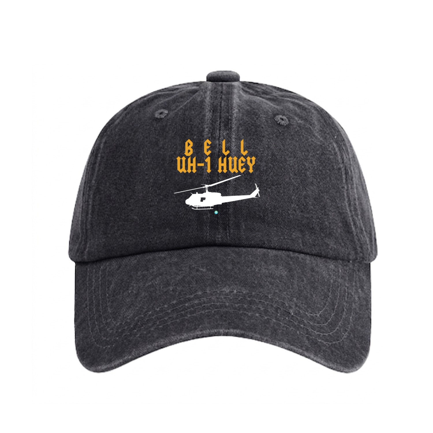bell uh 1 huey Helicopter Pilot Gift Washed Denim Baseball Caps