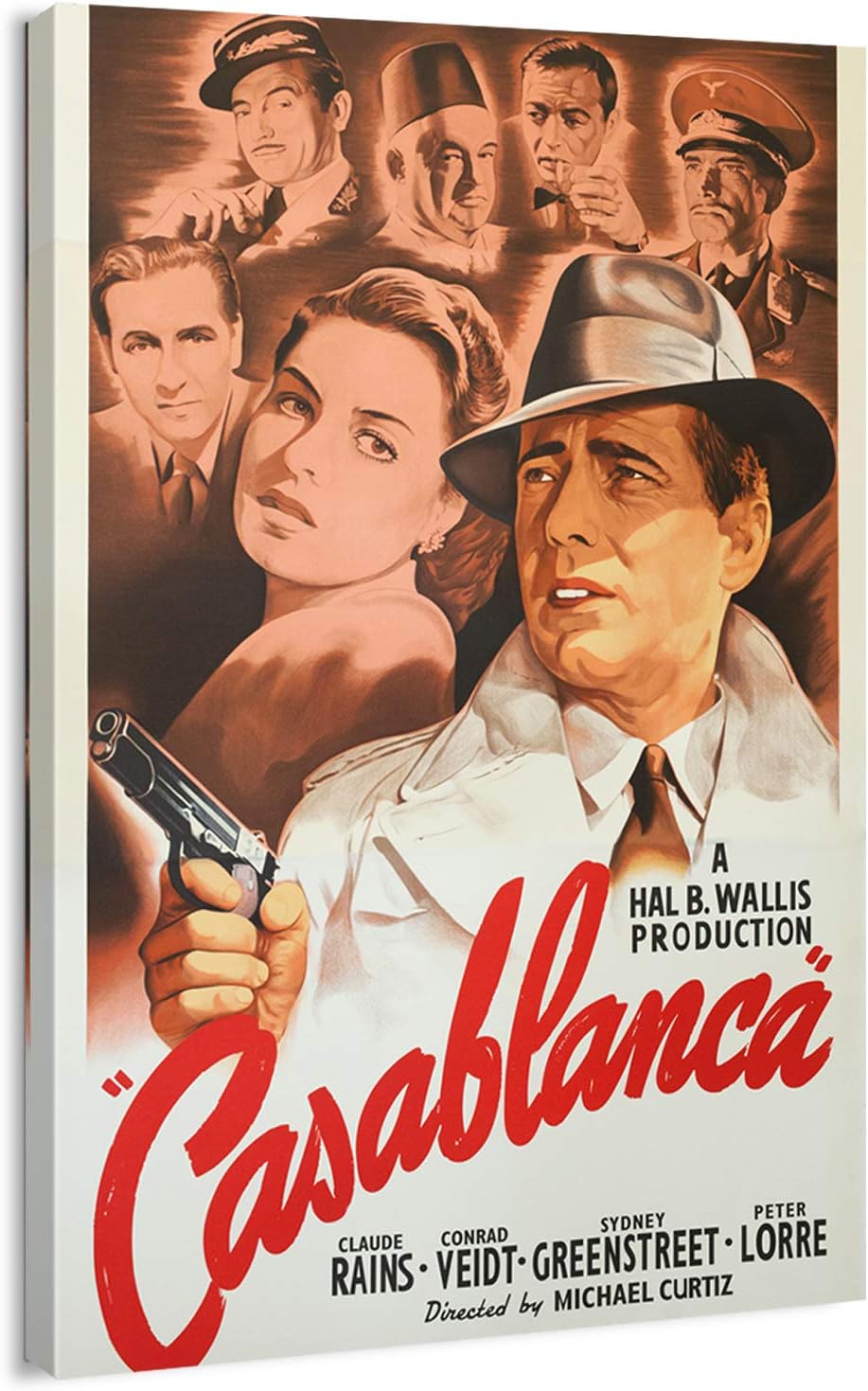 Casablanca Vintage Movie Poster Canvas Wall Art