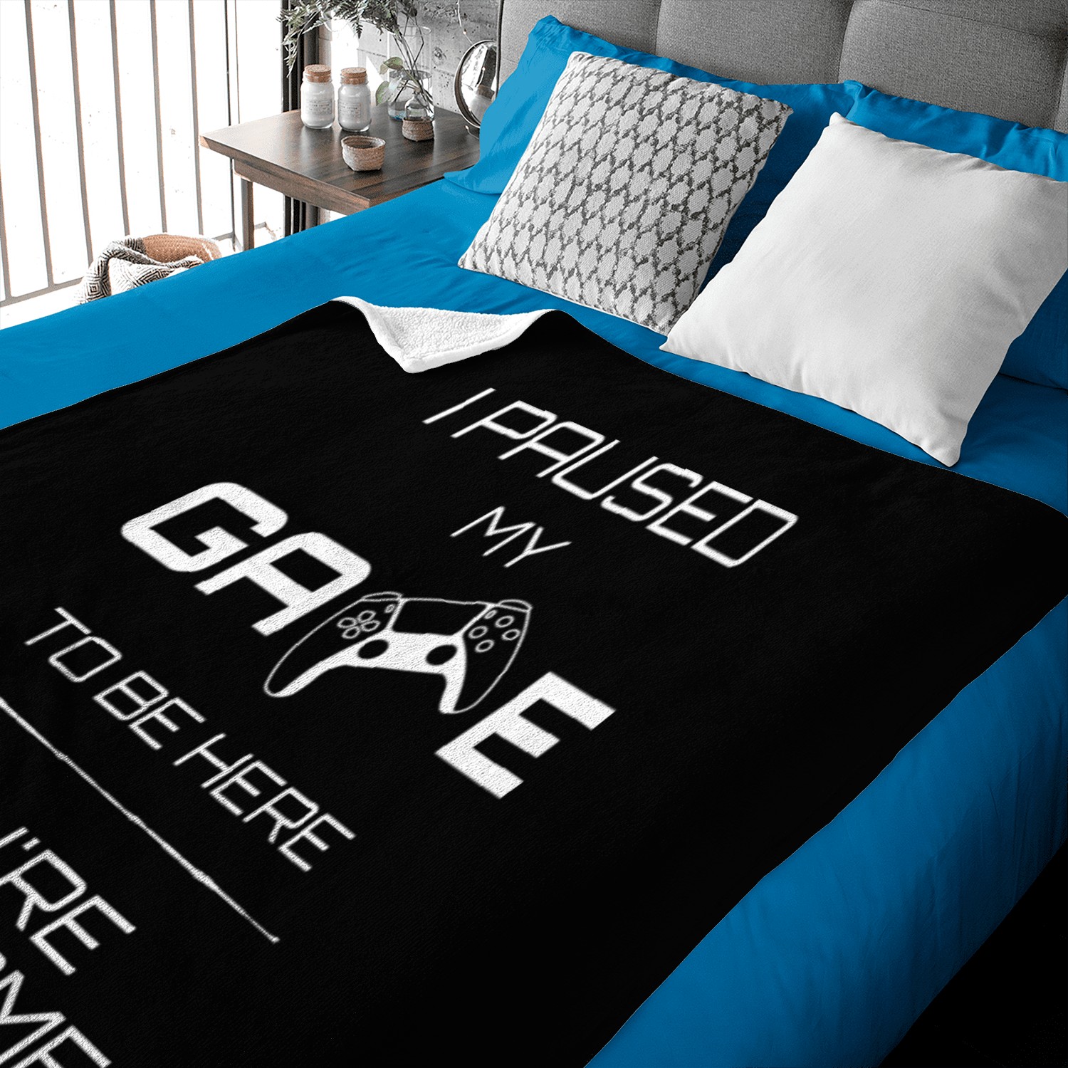 I paused my game - white Baby Blankets
