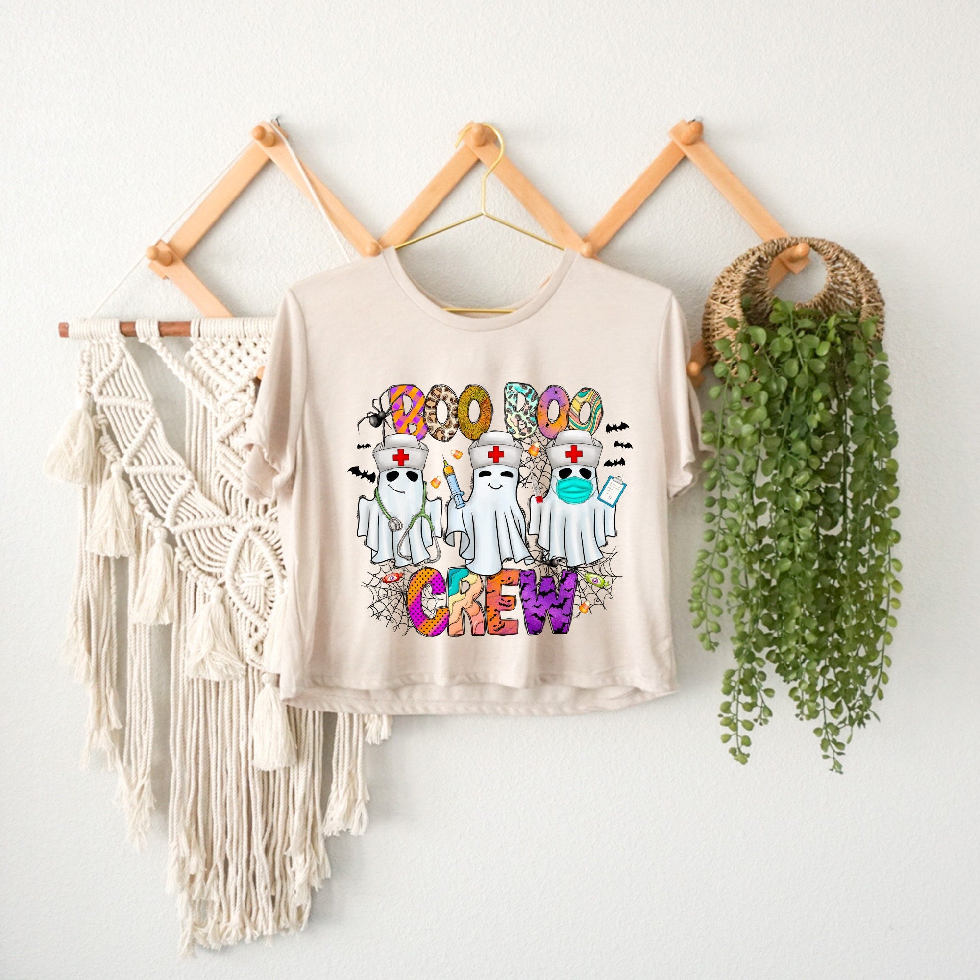 Boo Boo Crew Women’s Crop Top, Halloween Squad, Family Matching, Witch Nurse, Halloween Work