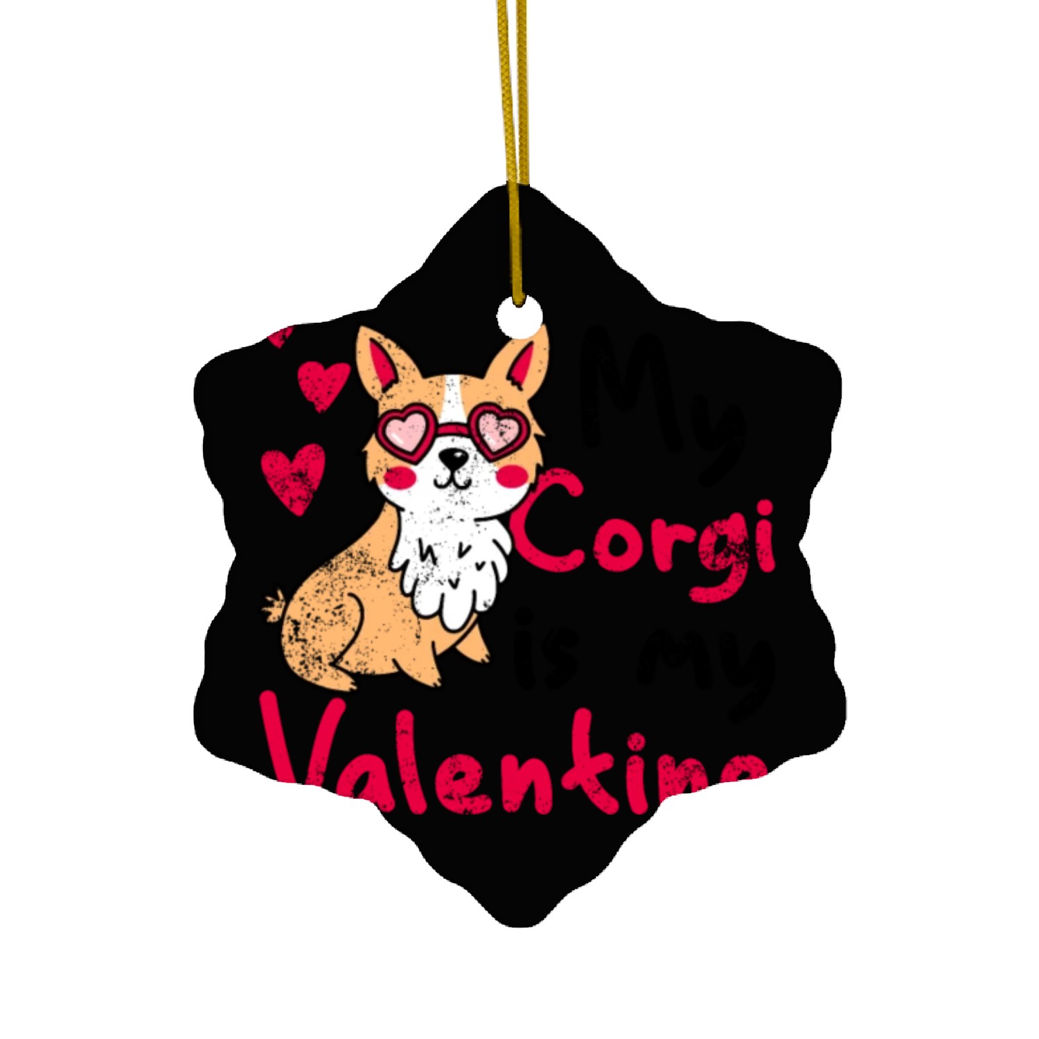 My Corgi Is My Valentine Cute Welsh Corgi Lover Ceramic Ornaments