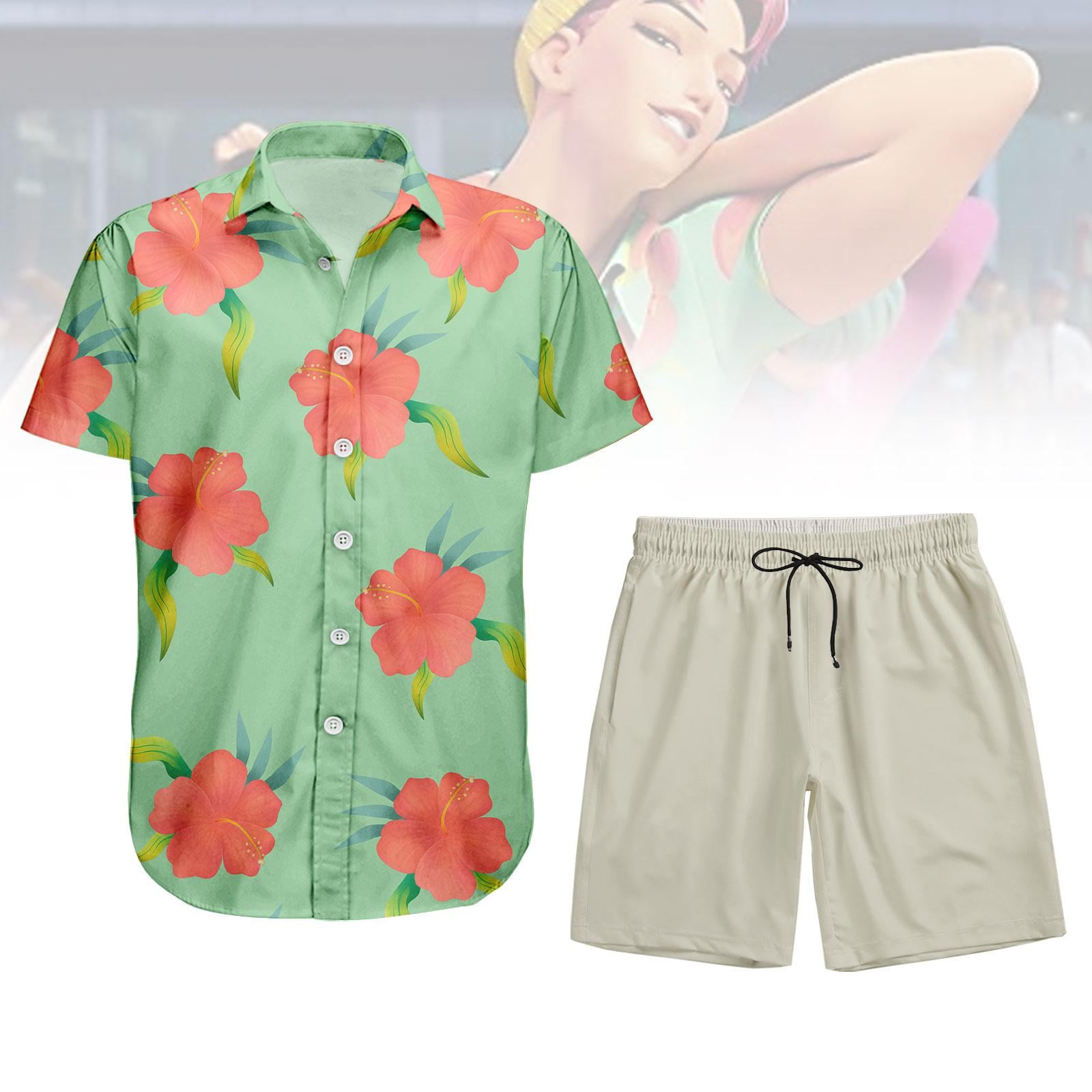 Abby Saja Boys Button Shirt Shorts, Abby Saja Costume Button Shirt, Abby Cosplay Button Shirt, Kpop Demon Hunters Saja Boys Shorts