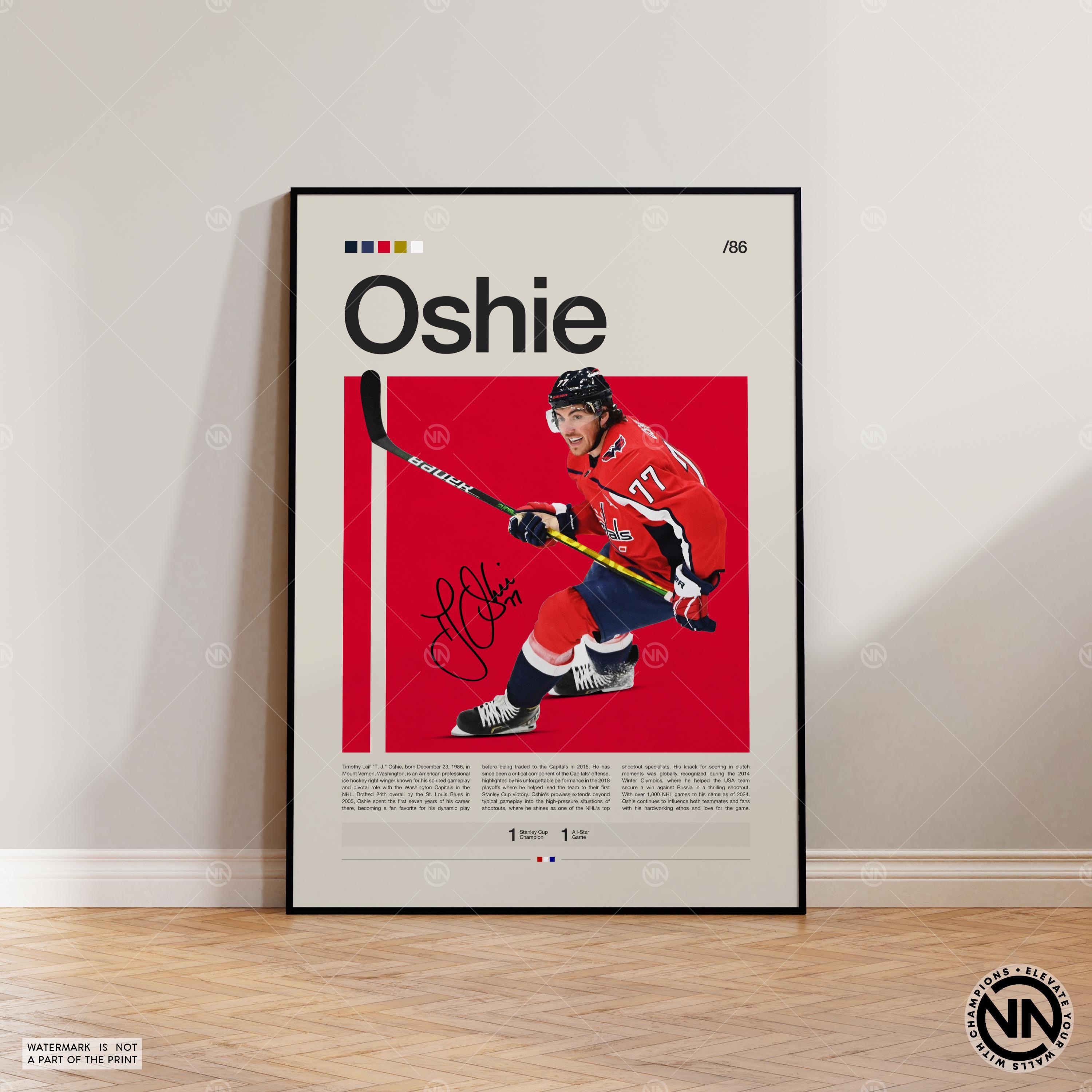 TJ Oshie Poster, Washington Capitals Poster, NHL Poster, Hockey Poster, Sports Poster