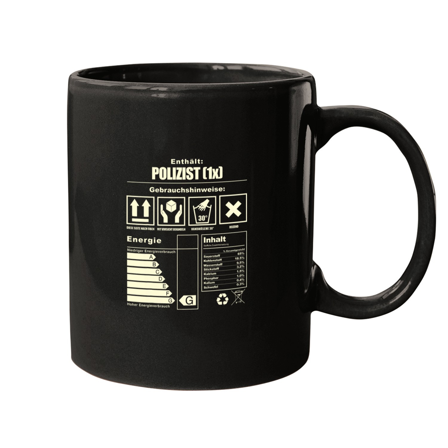 Police Job professional shipping labels care instructions fun Mugs