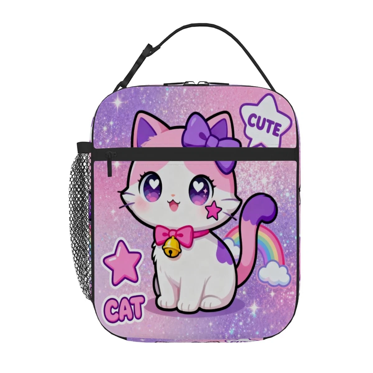 Cute Cat Kids Lunch Bag for Boys and Girls