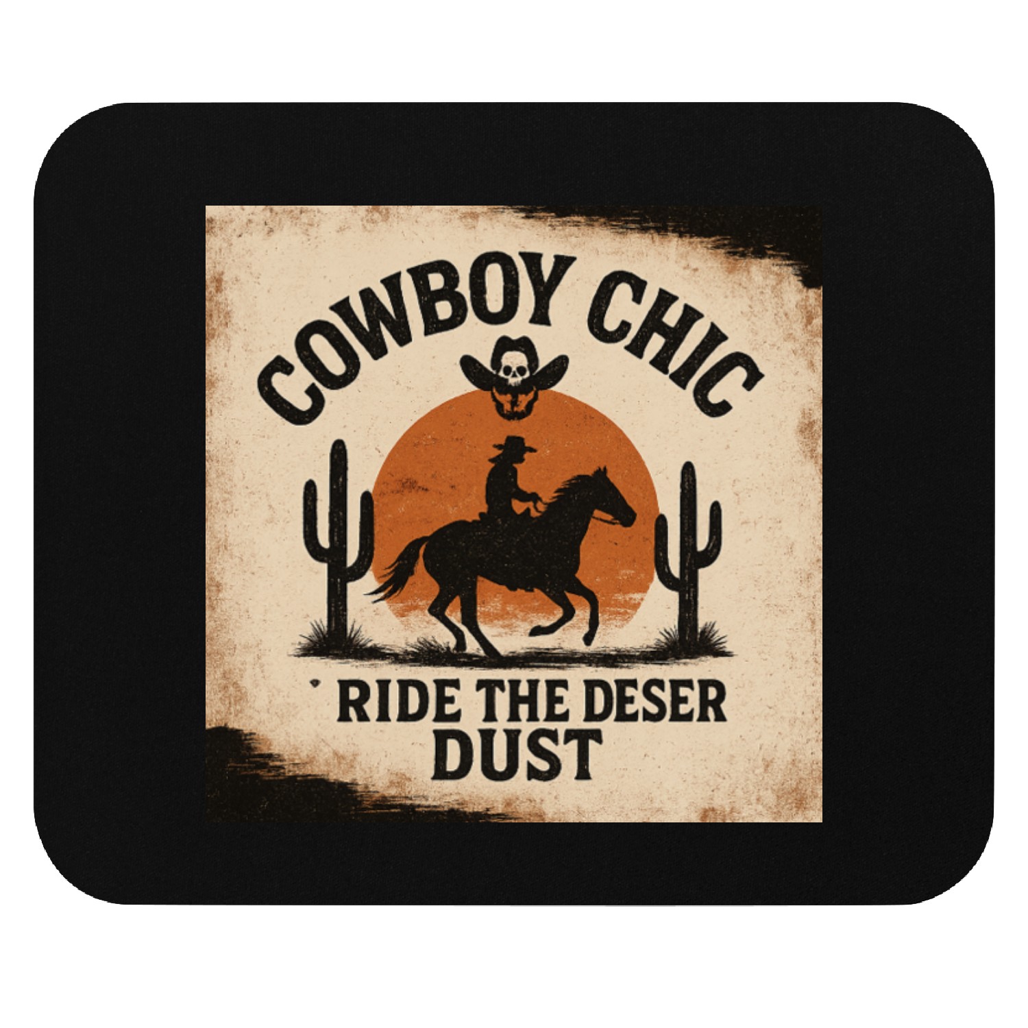 Cowboy Chic Desert Ride Design Mouse Pads