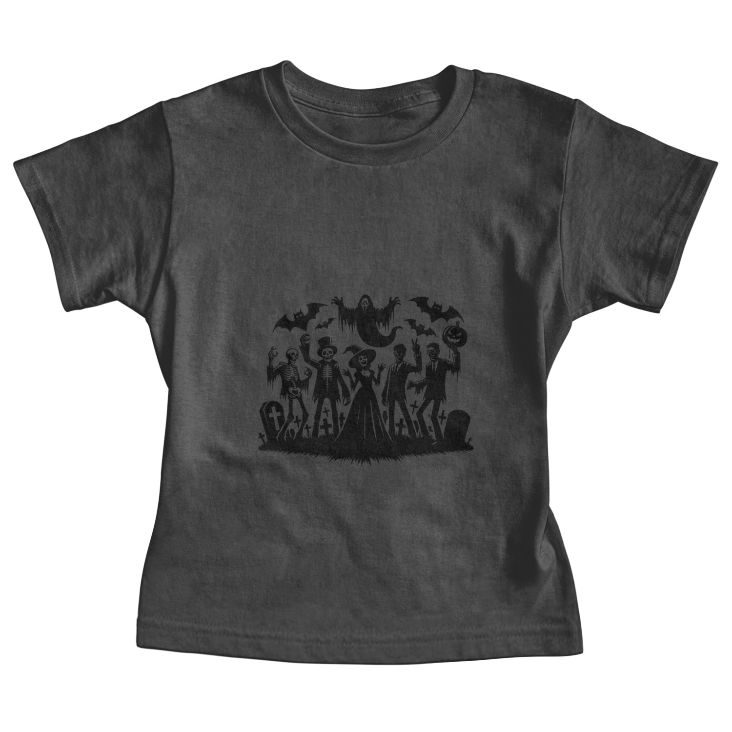 Fun Halloween Party With Zombies And Ghosts Baby Tees