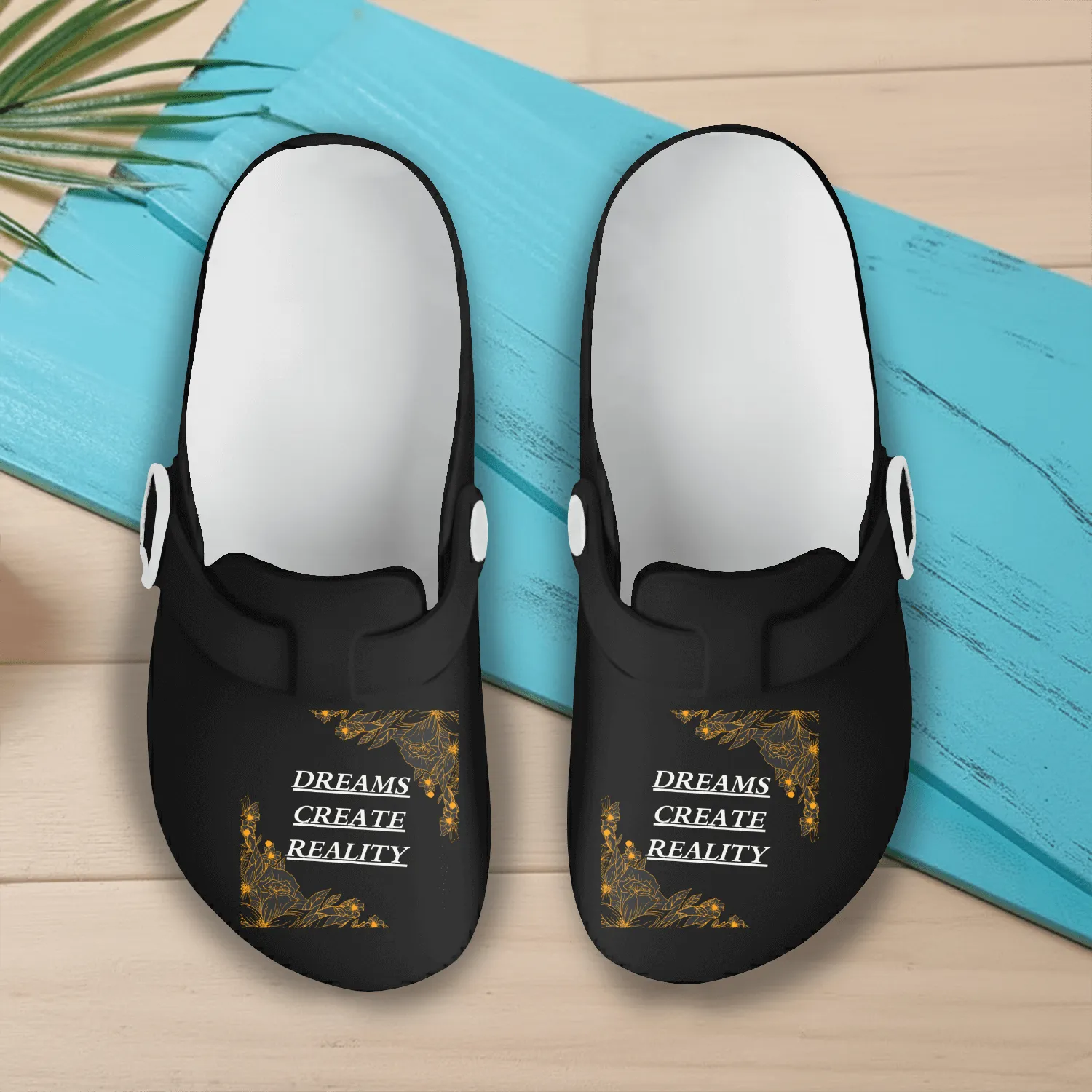 Happiness creates dreams Slip On Clogs