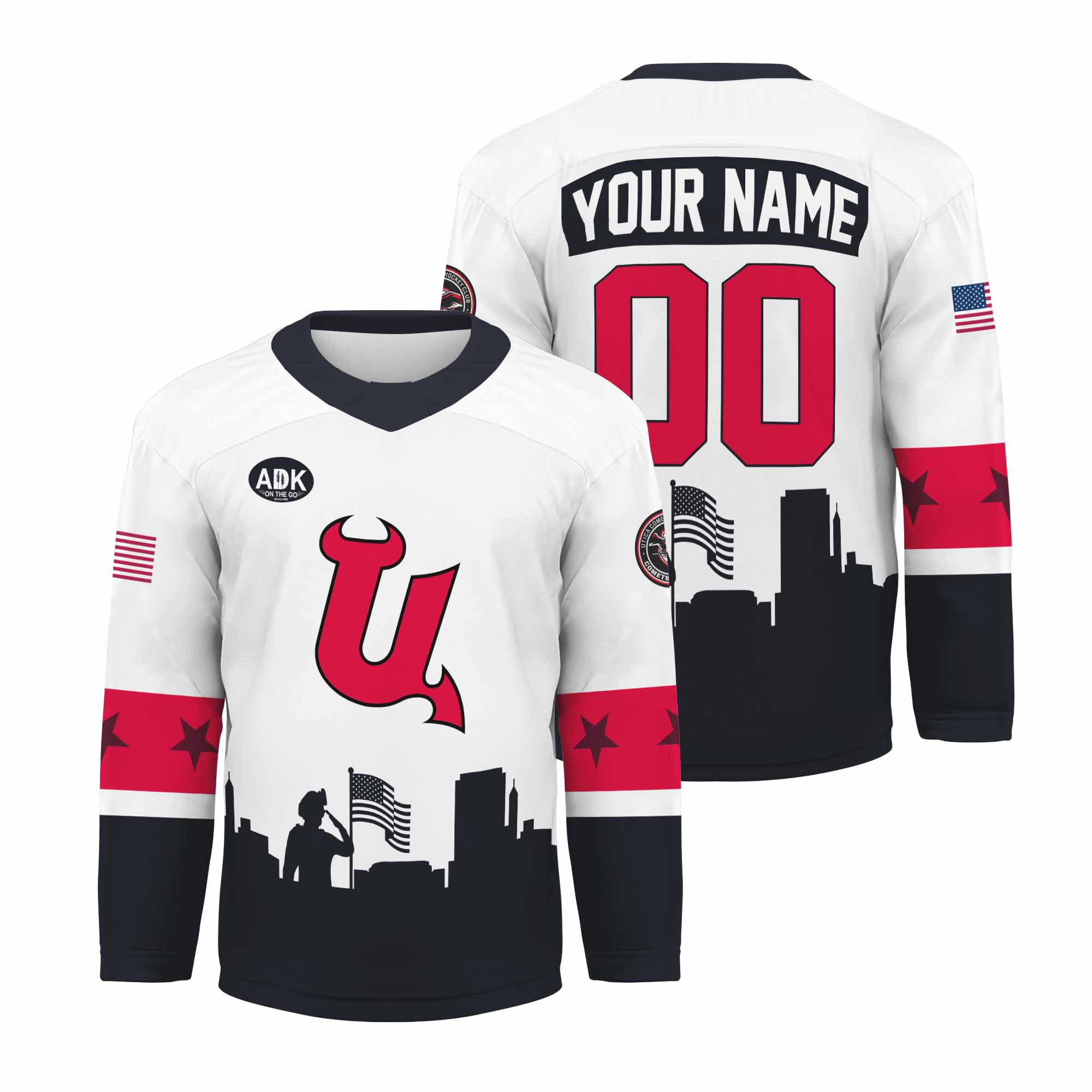 Personalized Utica Comet Veterans Day Uniform 2025 Hockey Jersey